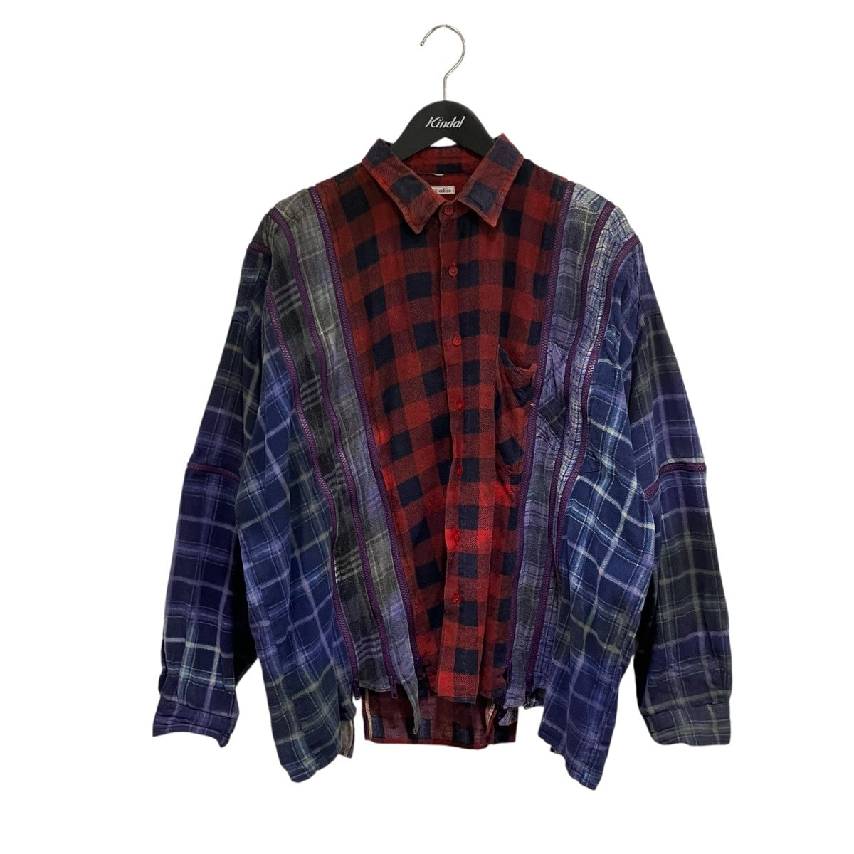 7 Cuts Zipped Wide ShirtチェックシャツKP268