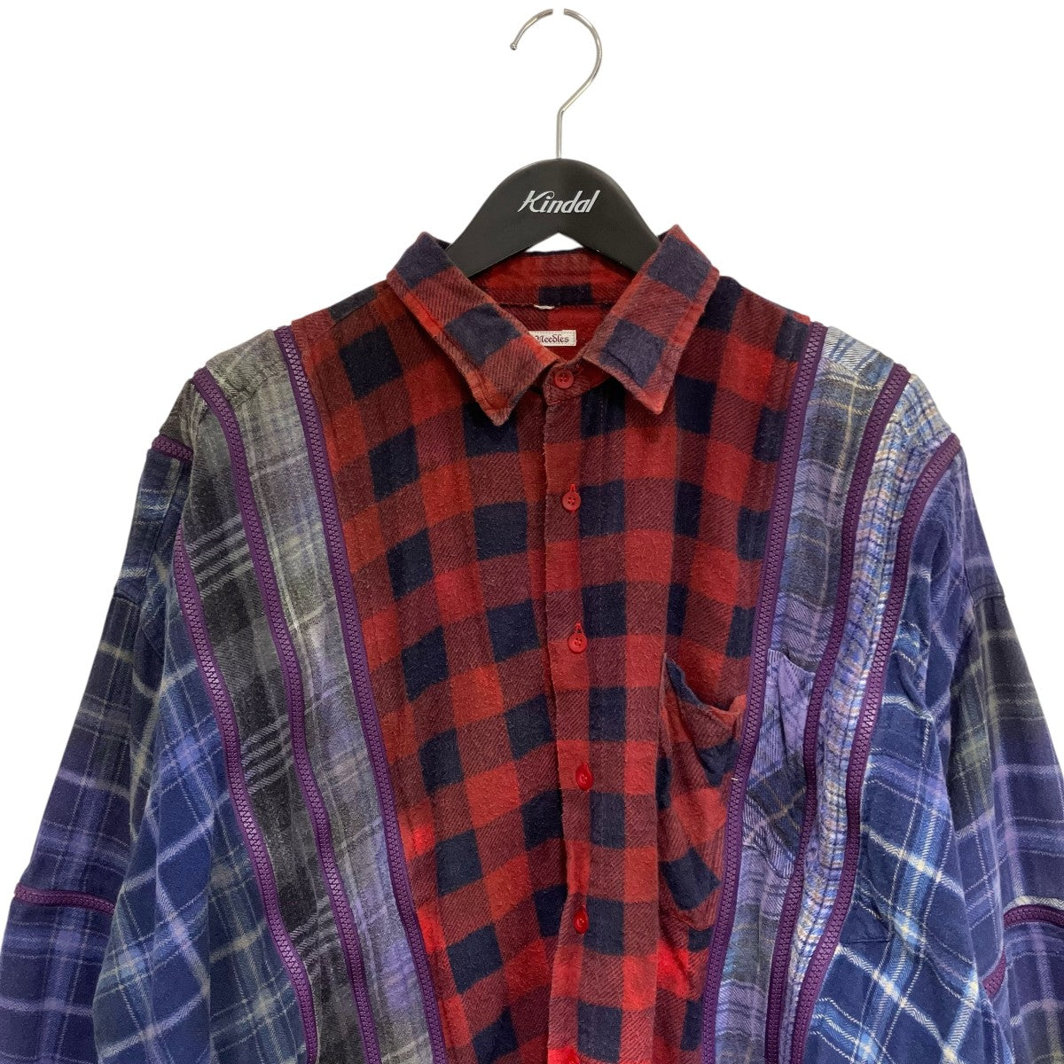 7 Cuts Zipped Wide ShirtチェックシャツKP268
