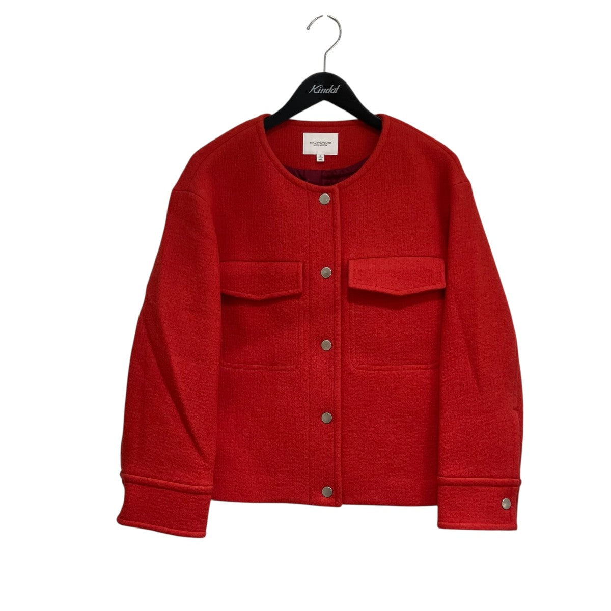 BEAUTY＆YOUTH UNITED ARROWS BY クレーターメルトンノーカラーショートコートノーカラージャケット1625-139-4479 古着・中古-1枚目のアイテム画像