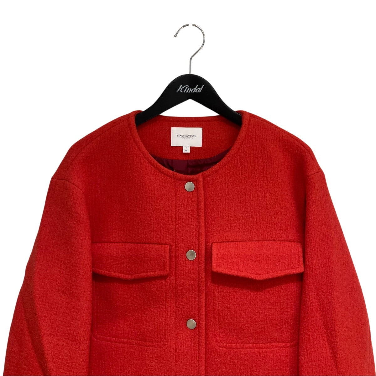 BEAUTY＆YOUTH UNITED ARROWS BY クレーターメルトンノーカラーショートコートノーカラージャケット1625-139-4479 古着・中古-3枚目のアイテム画像