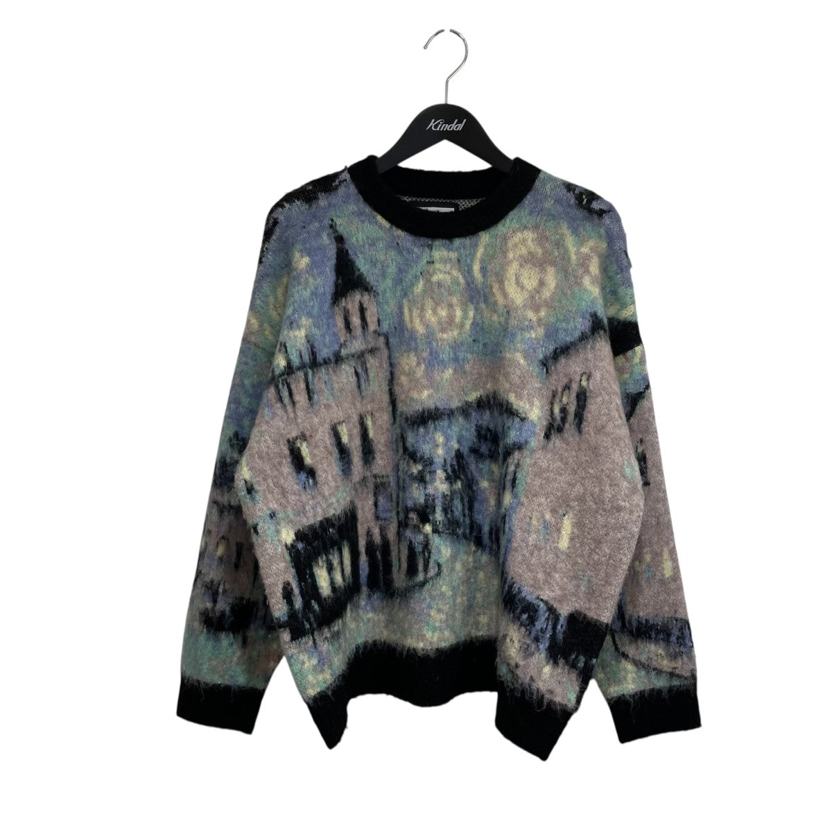 Prime-Over Landscape Painting Crew Neck Knit PullOver厚手ニット11242361214