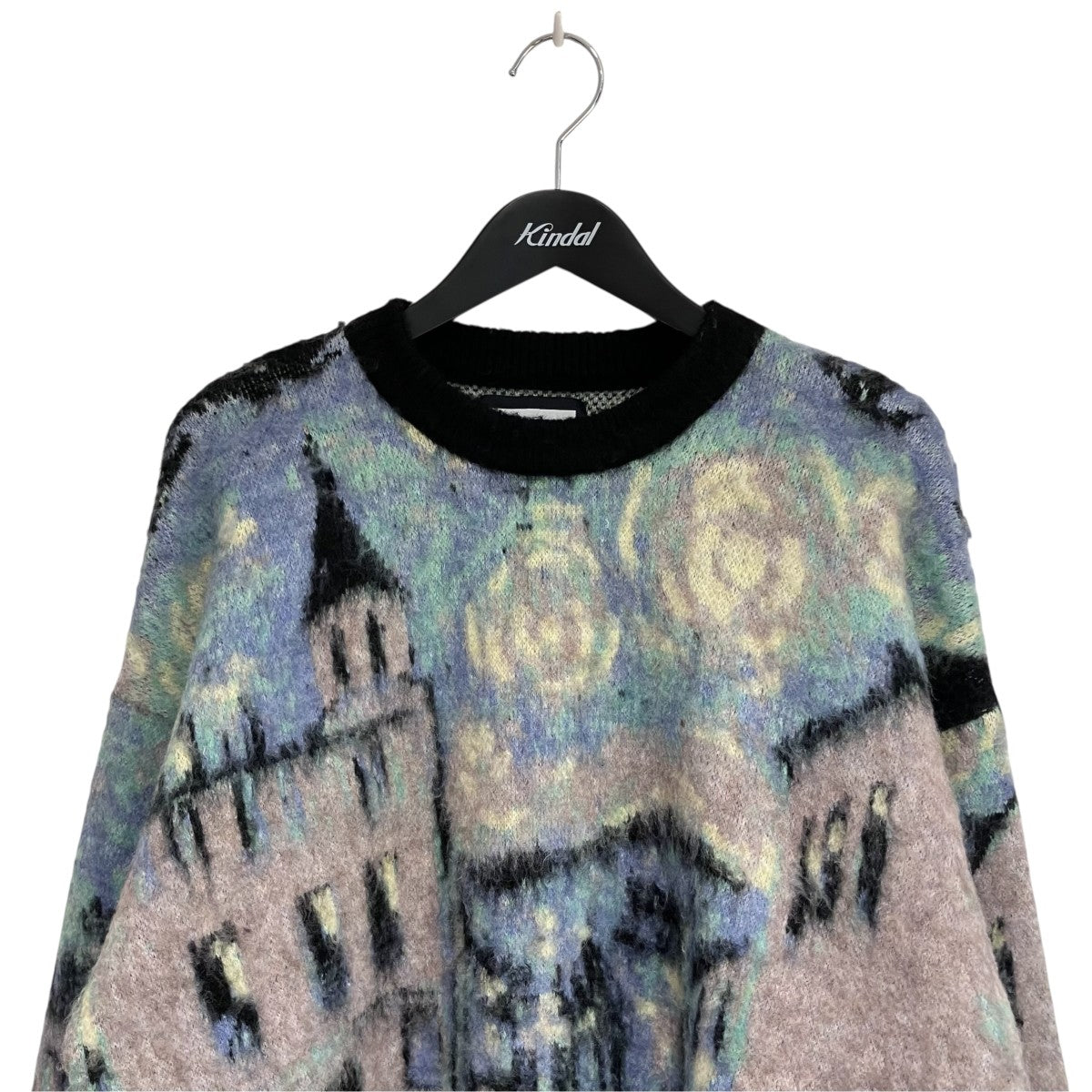 Prime-Over Landscape Painting Crew Neck Knit PullOver厚手ニット11242361214