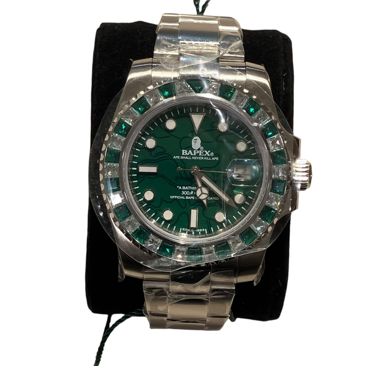 美品　BAPEX CRYSTAL STONE Green TYPE1 BAPEX(ベイペックス) Type 1 Crystal Stone Watch GREEN腕時計 サイズ