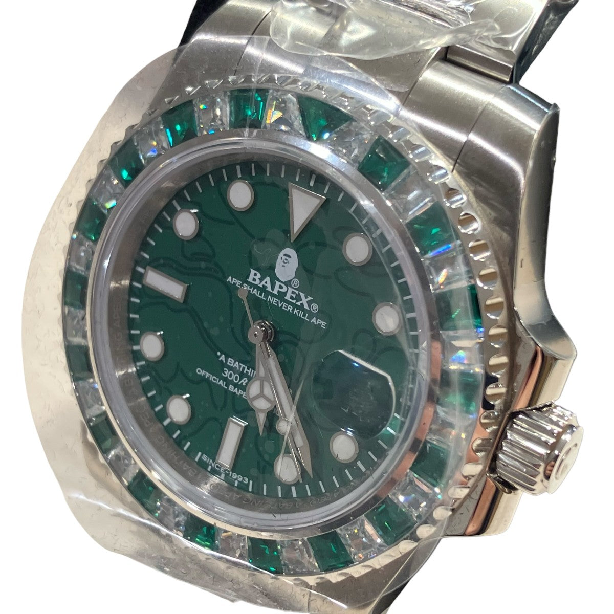 BAPEX(ベイペックス) Type 1 Crystal Stone Watch GREEN腕時計 サイズ