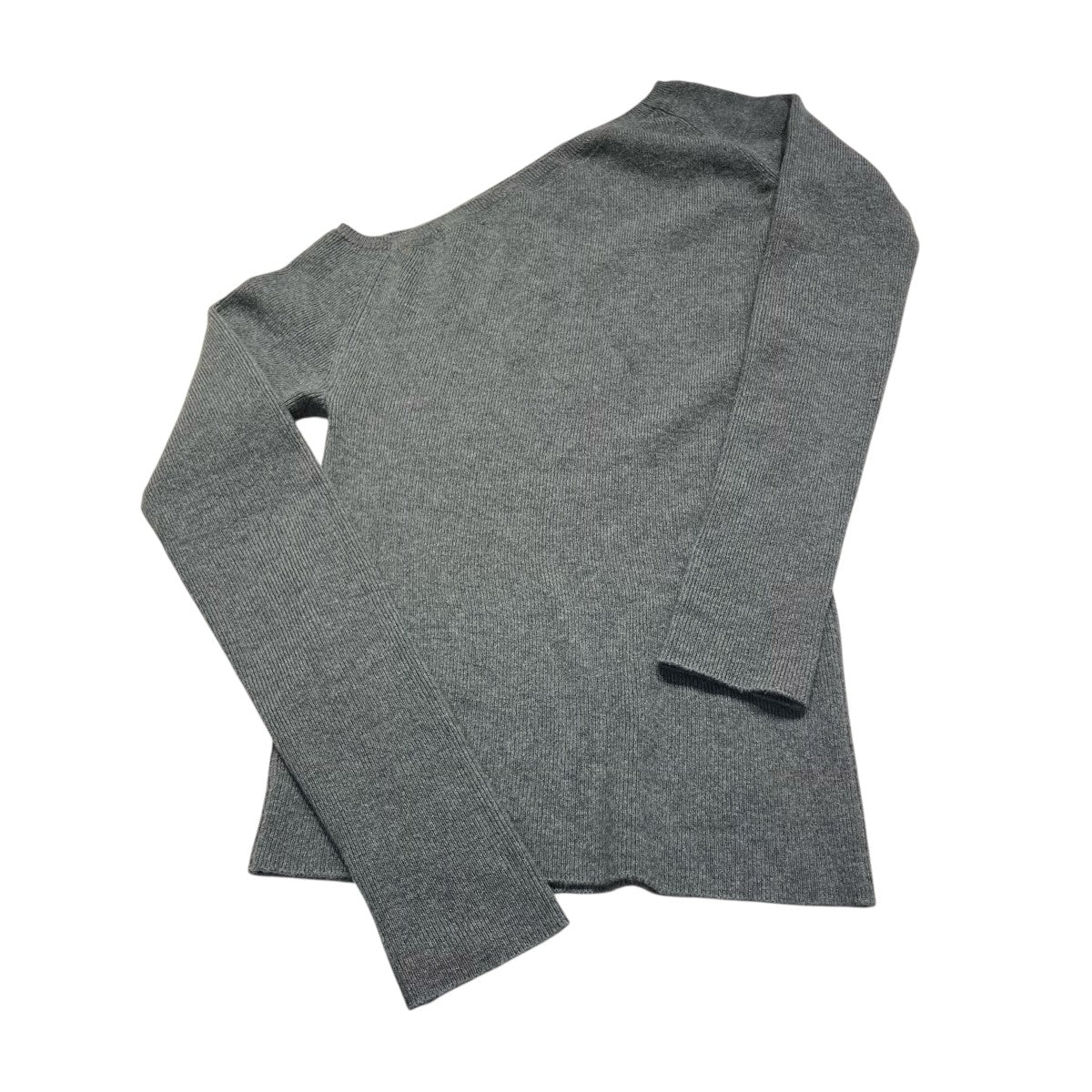 ONE OFF-SHOULDER FITTED KNIT TOP薄手ニットWD-KT3-22-644-W-GY