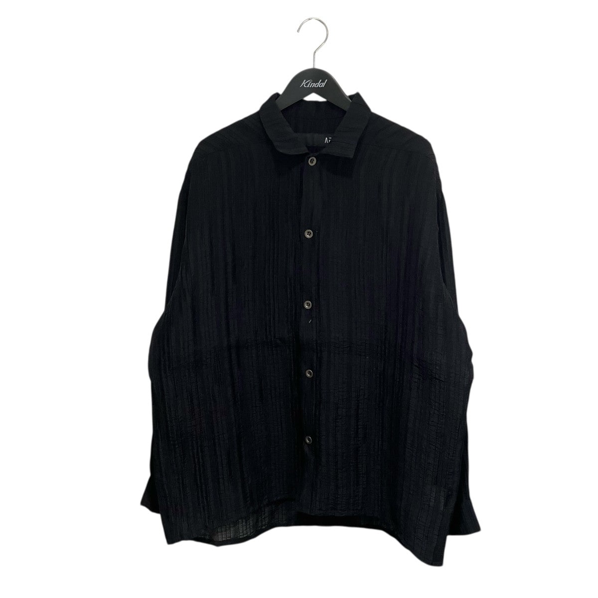 A．F ARTEFACT Sheer Yoryu ShirtsBlack長袖シャツ 古着・中古-1枚目のアイテム画像