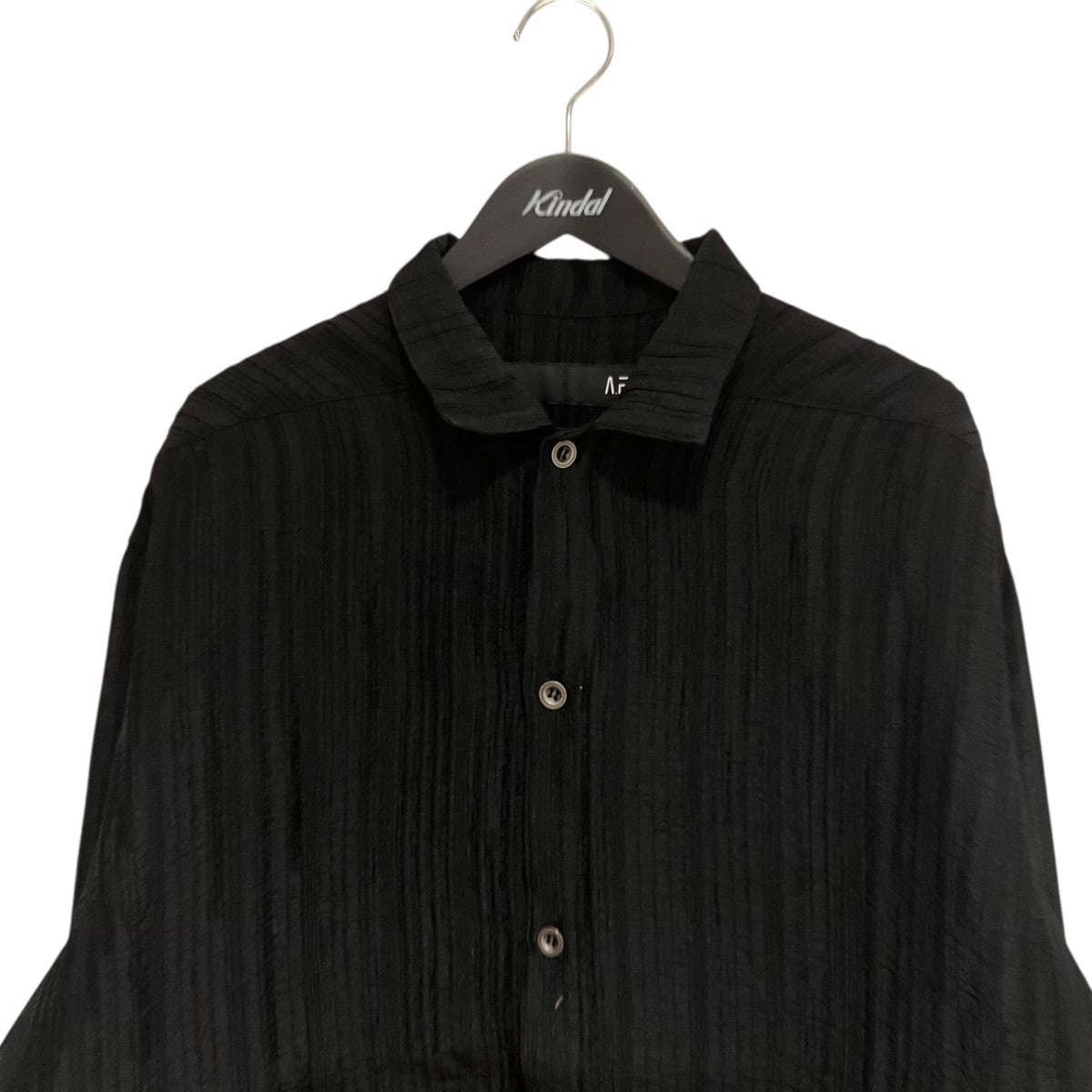 A．F ARTEFACT Sheer Yoryu ShirtsBlack長袖シャツ 古着・中古-3枚目のアイテム画像