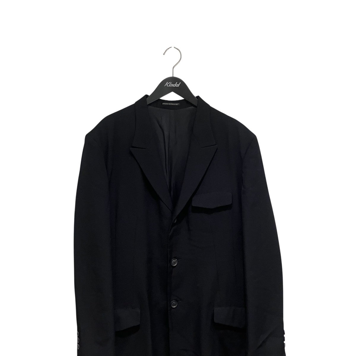 Yohji Yamamoto pour homme 3ボタン ピークドラペルロングジャケットコートHC-J19-100 古着・中古-3枚目のアイテム画像
