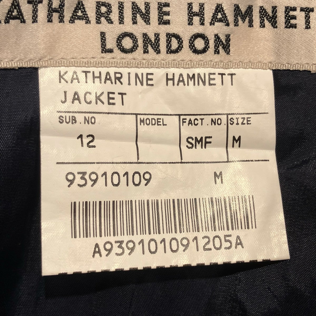 KATHARINE HAMNETT テーラードジャケット93910109 古着・中古-9枚目のアイテム画像