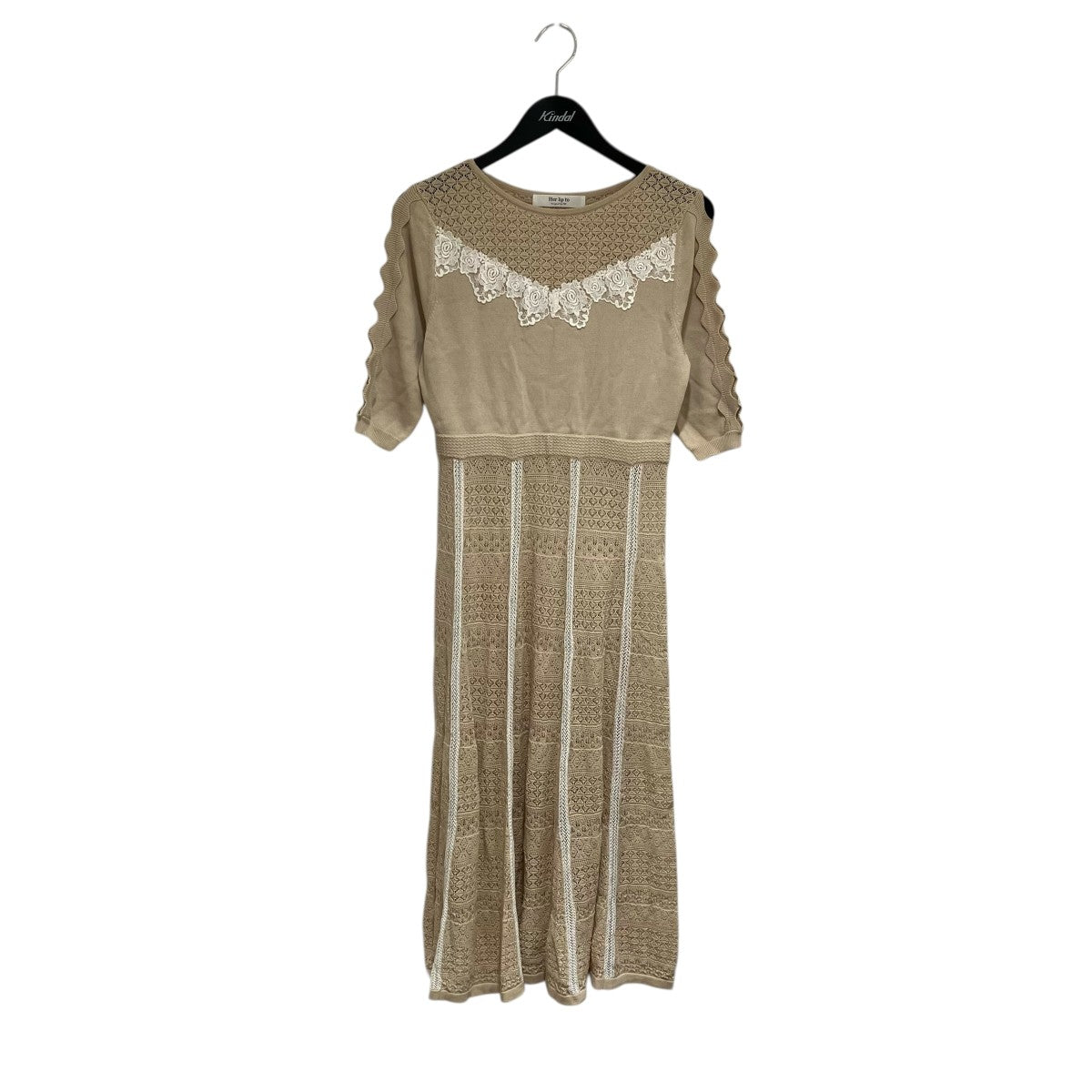 Her lip to Lace-trimmed Cotton-blend Knit Dress半袖ワンピース1211205052 古着・中古-1枚目のアイテム画像