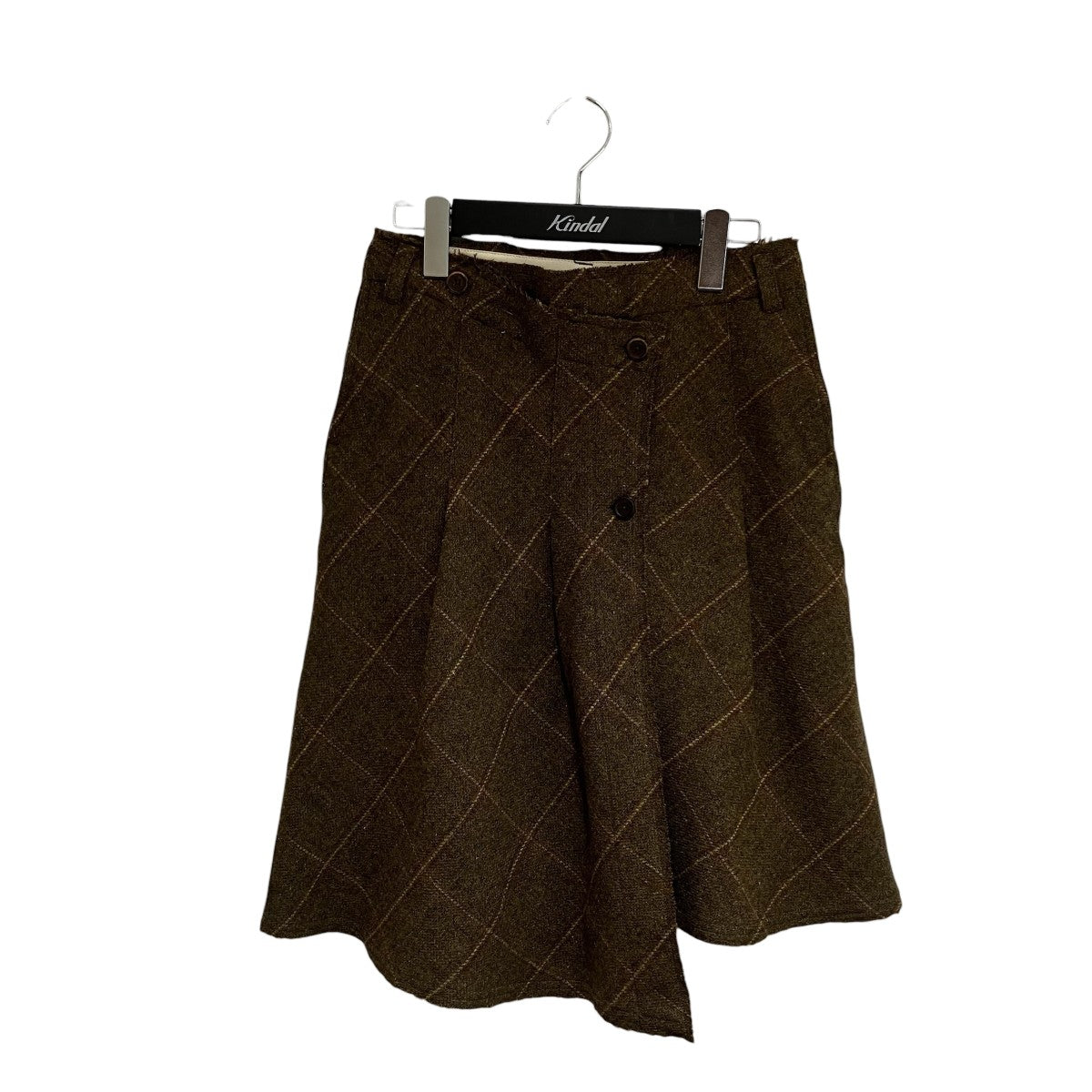 Pleated Wrap Skirt Moor Check Country WoolスカートW4224PKC