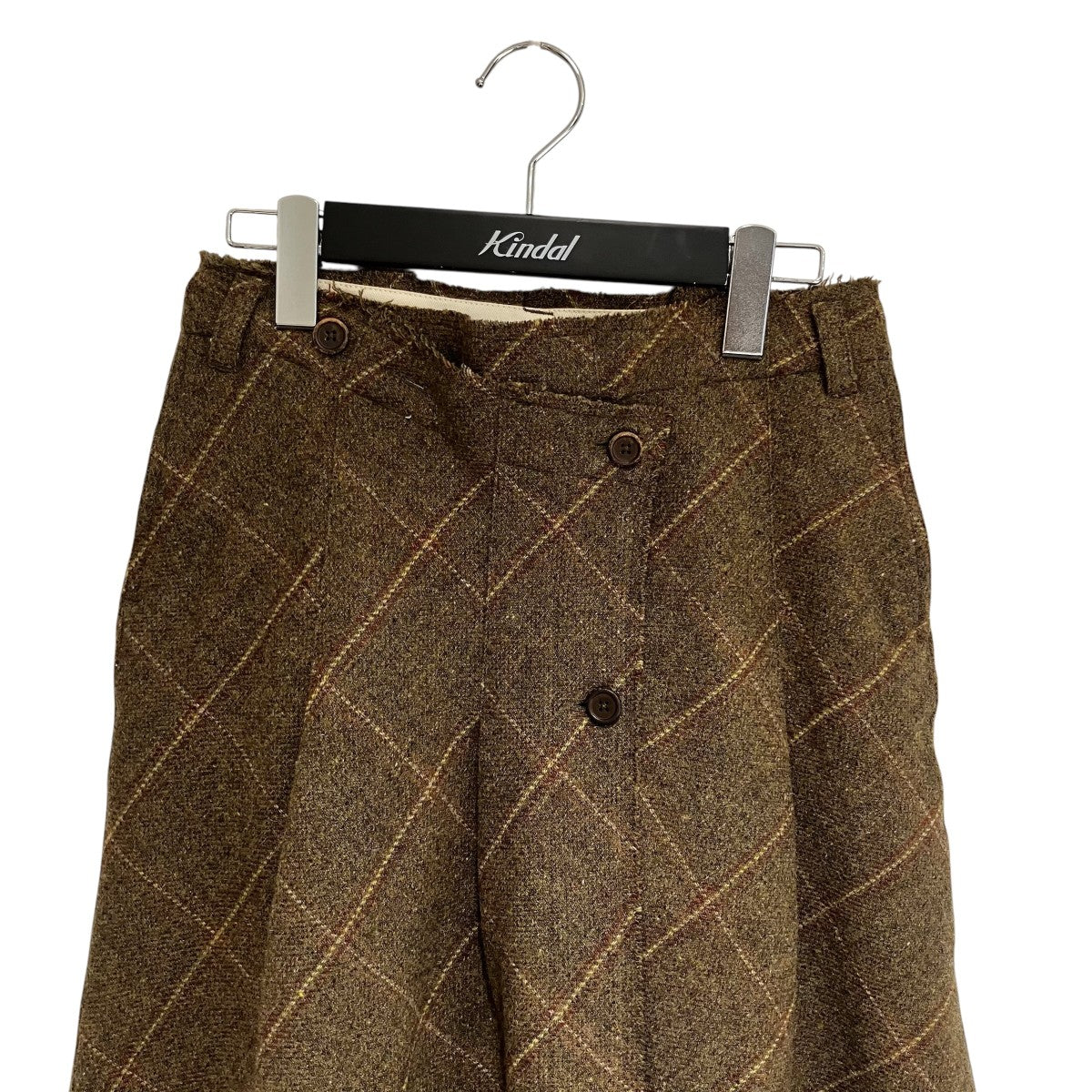 Pleated Wrap Skirt Moor Check Country WoolスカートW4224PKC