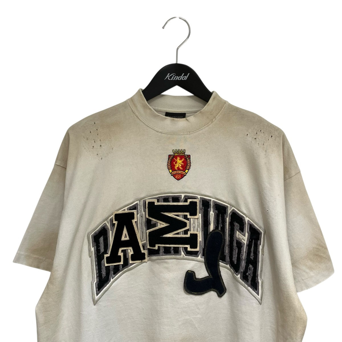 BALENCIAGA 2023SS年 Crash Dust Patch Teeユーズド加工半袖Tシャツ739028 古着・中古-3枚目のアイテム画像