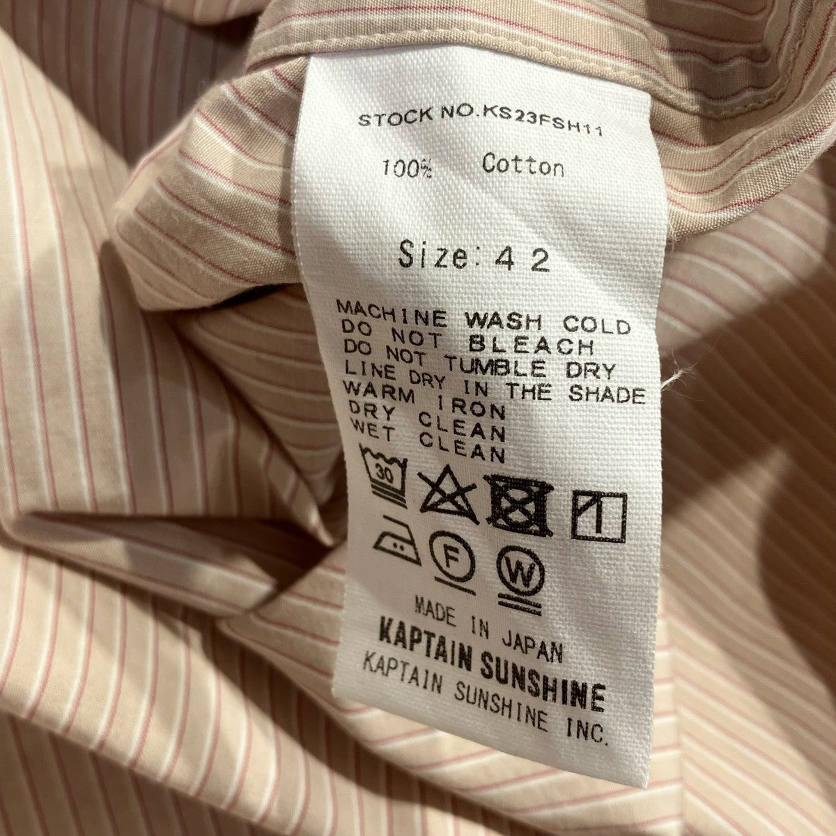 KAPTAIN SUNSHINE 23AWCotton Pullover Standcollar Shirt長袖シャツKS23FSH11 古着・中古-6枚目のアイテム画像