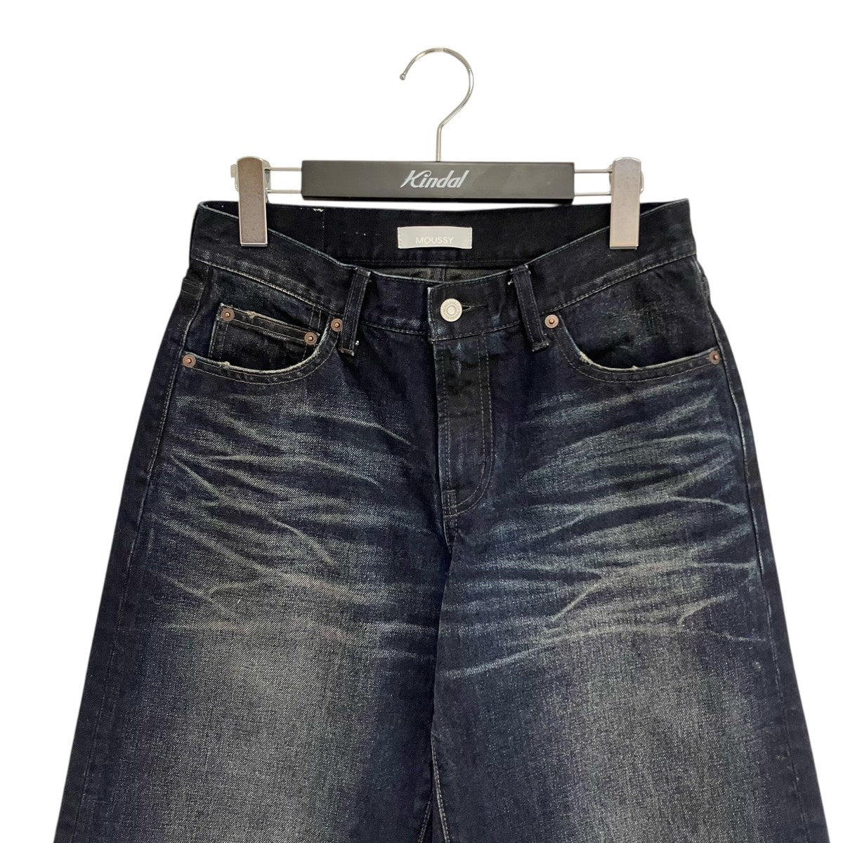 moussy DIRT EFFECTED WIDE STRAIGHTデニムパンツ010JS111-1851 古着・中古-3枚目のアイテム画像