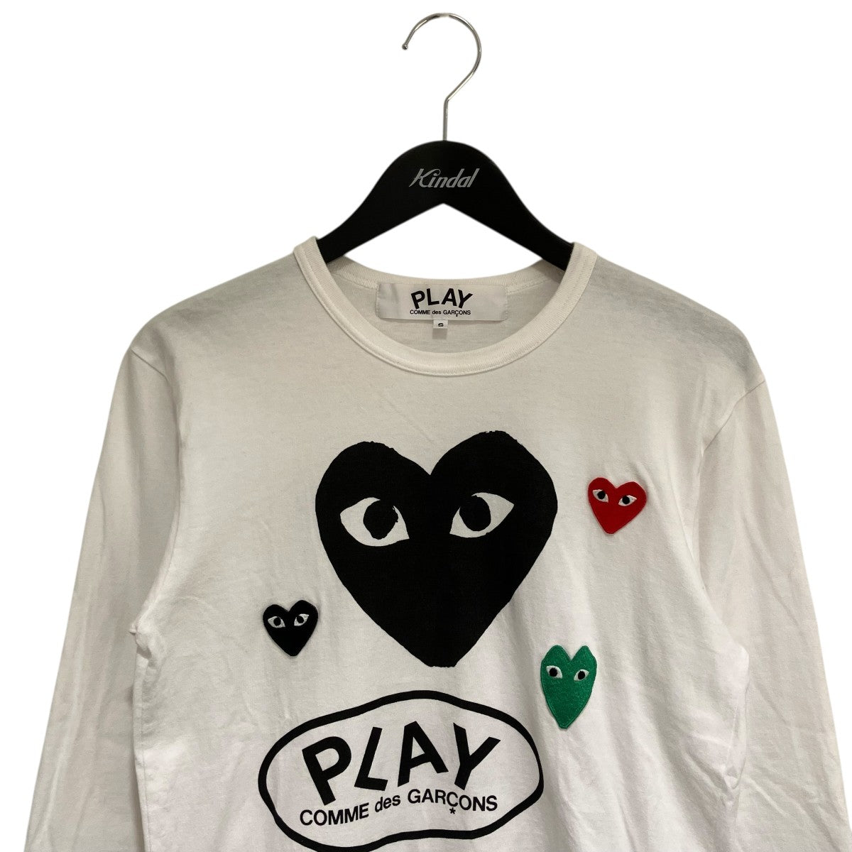 【美品】  PLAY COMME des GARCONS / プレイコムデギャルソン | マルチ ワッペン ロゴ カットソー | M | ホワイト | レディース PLAY COMME des GARCONS(プレイコムデギャルソン) マルチ ワッペン