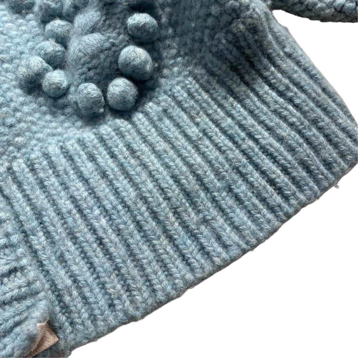 WOOL CASHMERE PONPON KNIT CARDIGAN厚手カーディガン21204738
