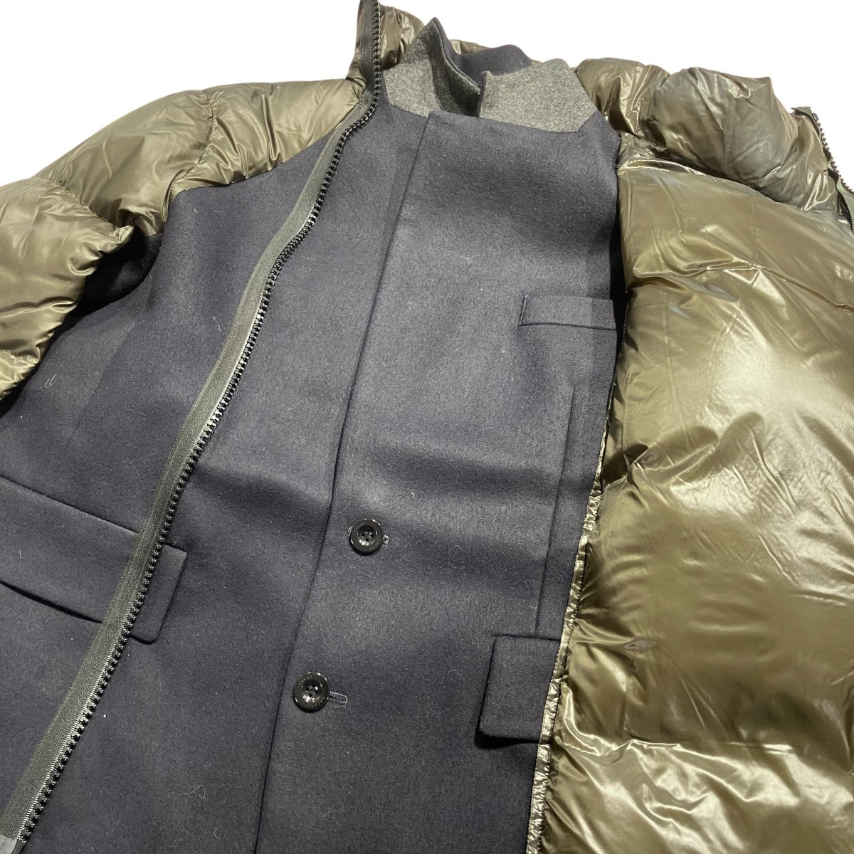 sacai Wool Melton x Paddedドッキングダウンジャケット24-07463 古着・中古-5枚目のアイテム画像