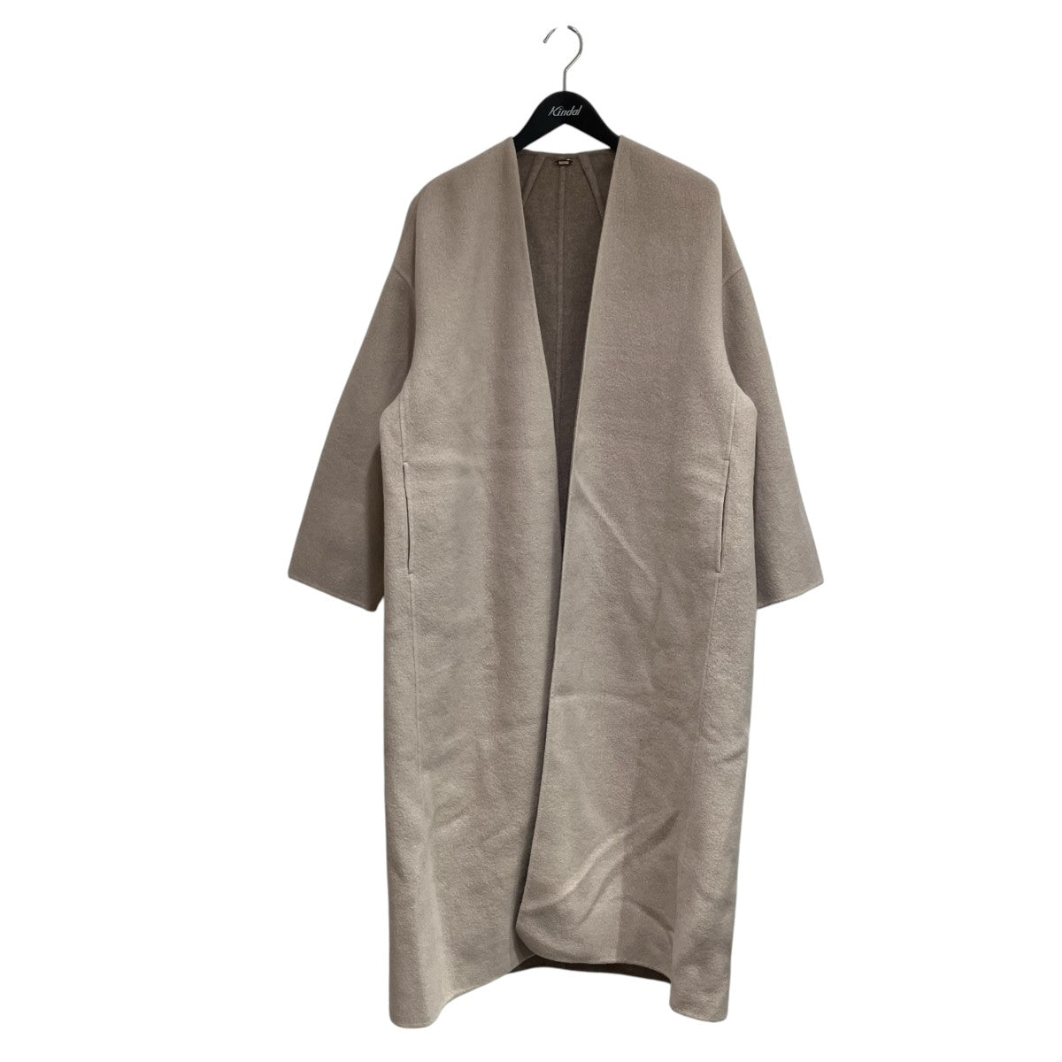 MUSE ダブルフェイス カシミヤロングコートノーカラーコート19-020-500-4300-3-0 古着・中古-1枚目のアイテム画像