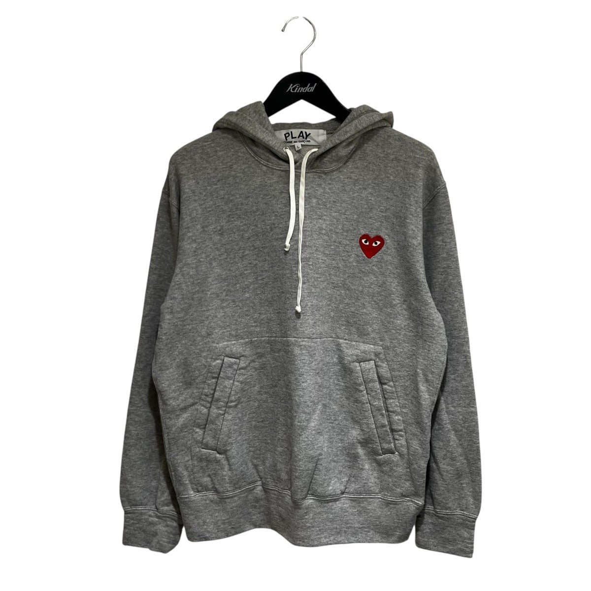 Pullover Hoodie With Red Emblem Top GrayプルオーバーパーカーAZ-T170
