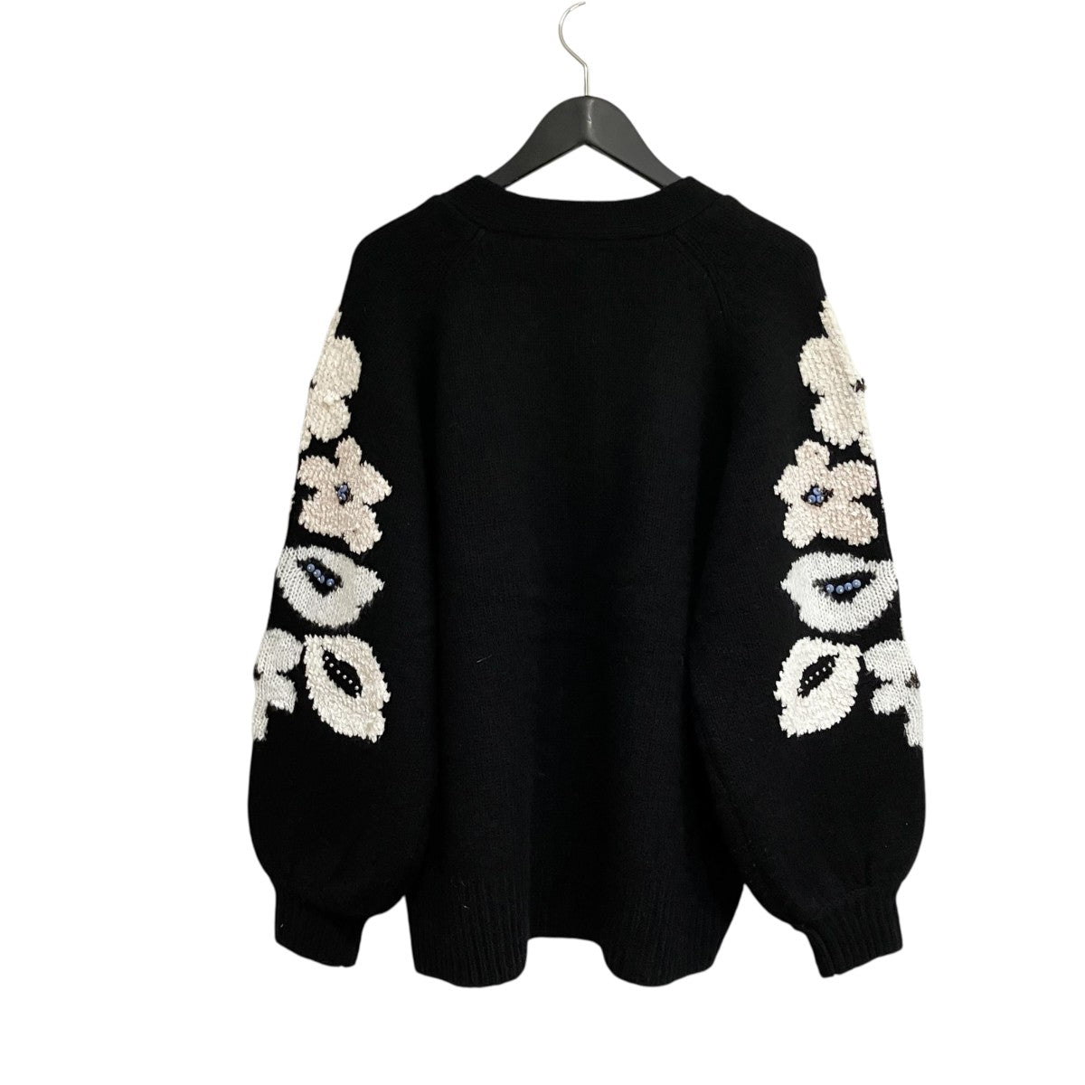 BEARDSLEY(ビアズリー) 袖ジャガードカーディガン厚手ニット
