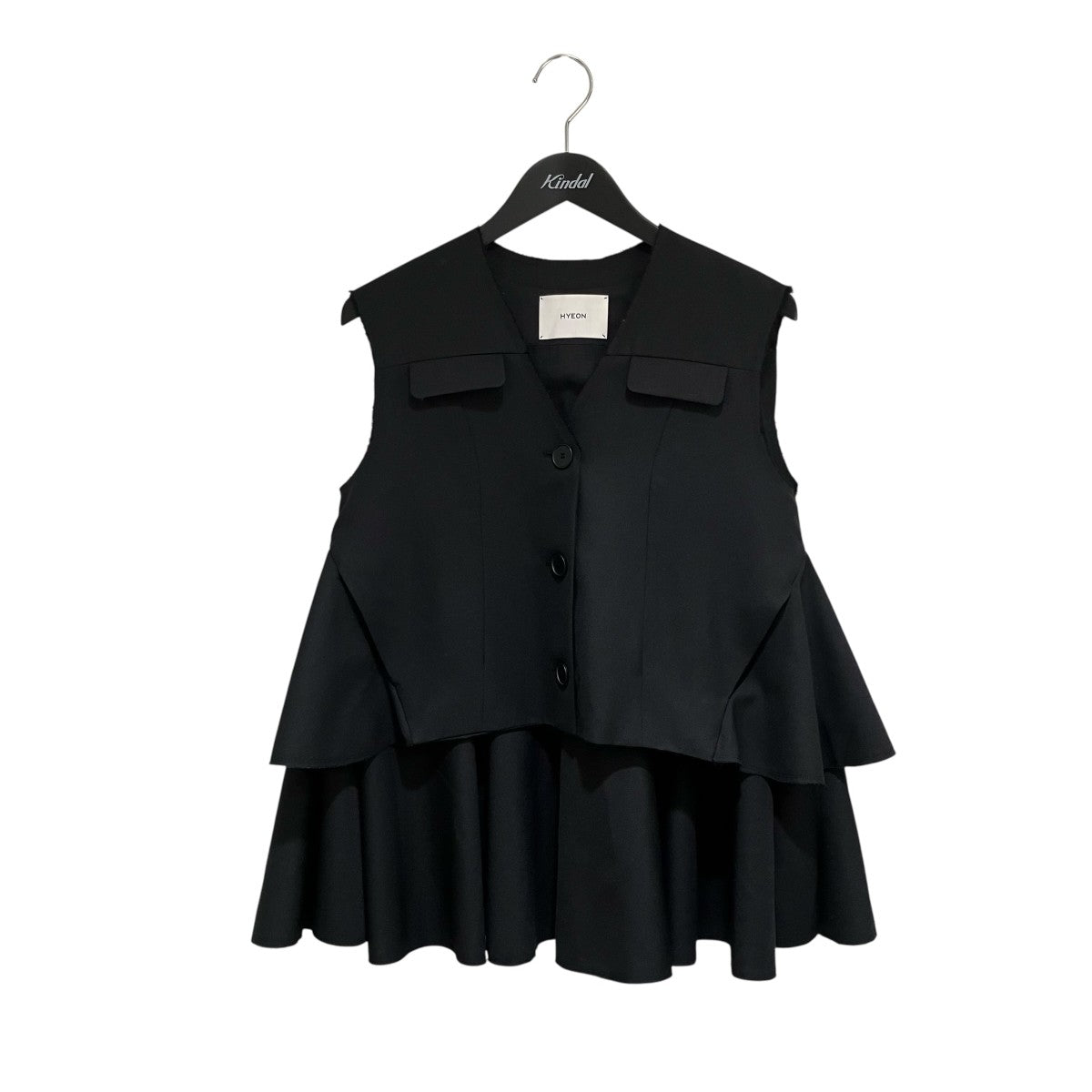 HYEON へヨン　blossom gilet ジレ　ベスト blossom gilet / black 4/30 21:00～ 再販 (即納) | HYEON