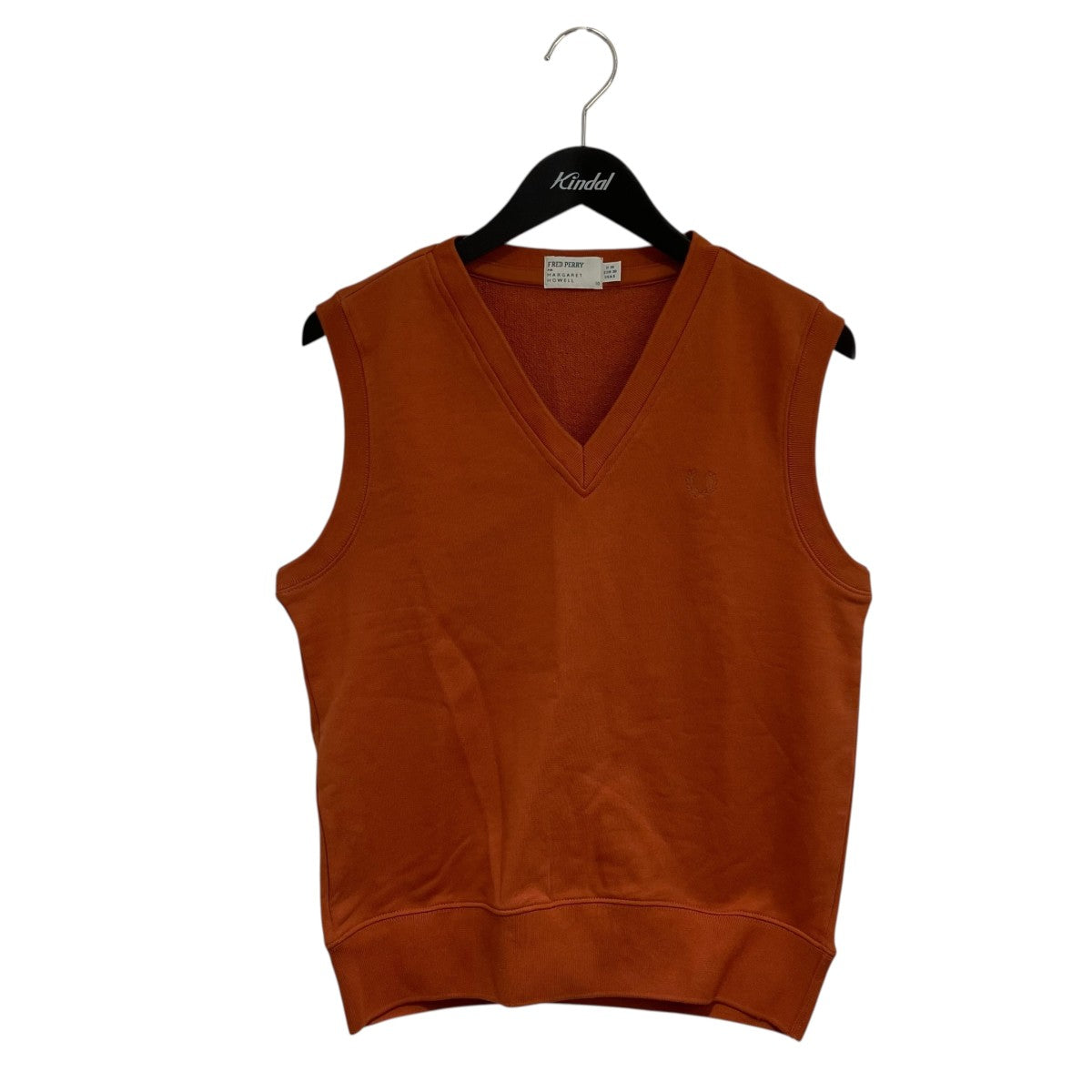 FRED PERRY×MARGARET HOWELL LIGHT COTTON LOOPBACK SLIPOVER ORANGEベスト578-3267001 古着・中古-1枚目のアイテム画像