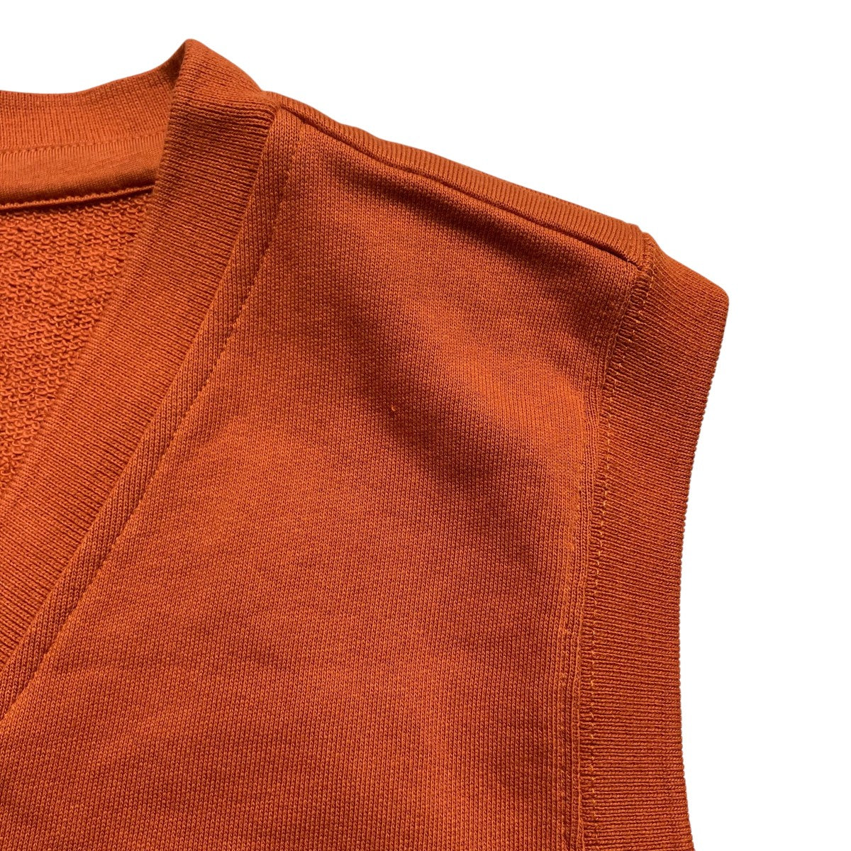 FRED PERRY×MARGARET HOWELL LIGHT COTTON LOOPBACK SLIPOVER ORANGEベスト578-3267001 古着・中古-4枚目のアイテム画像
