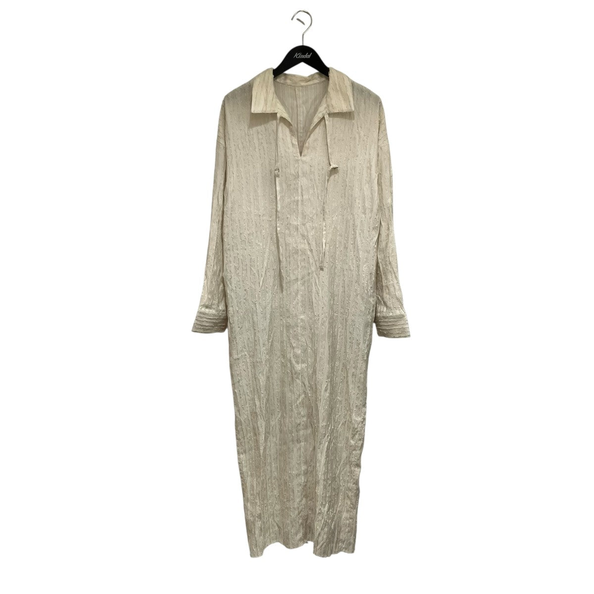 louren cut jacquard stripe dress長袖ワンピースlo243-30 古着・中古-1枚目のアイテム画像