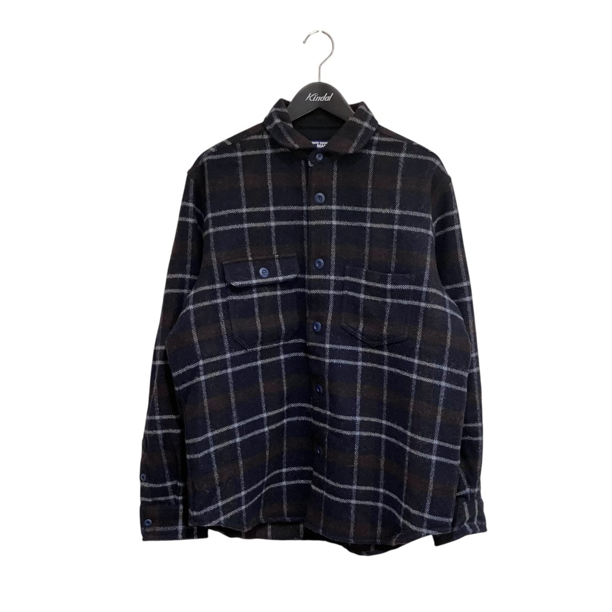 JUNYA WATANABE MAN Wool Ester Tweed Check ShirtシャツジャケットWN-B025 古着・中古-1枚目のアイテム画像