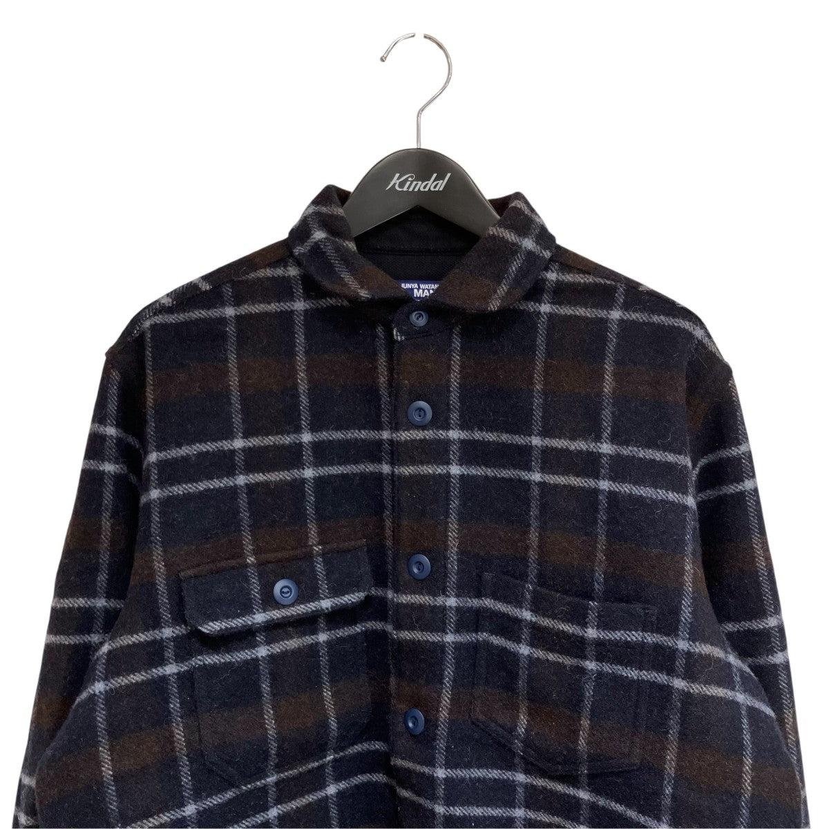 JUNYA WATANABE MAN Wool Ester Tweed Check ShirtシャツジャケットWN-B025 古着・中古-3枚目のアイテム画像