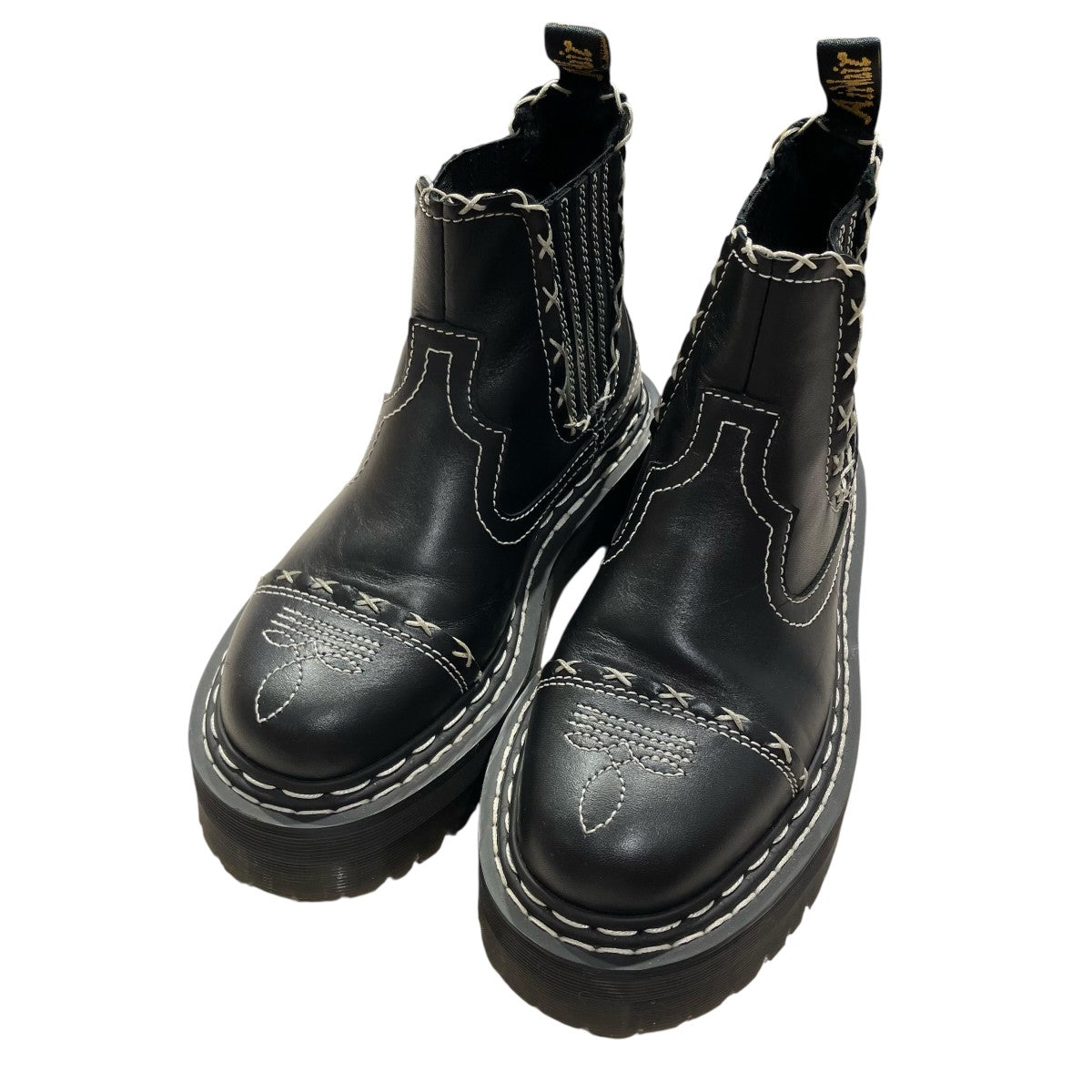 Dr．Martens GOTHIC AMERICANA LEATHER PLATFORM CHELSEA BOOTSショートブーツ2976 古着・中古-1枚目のアイテム画像