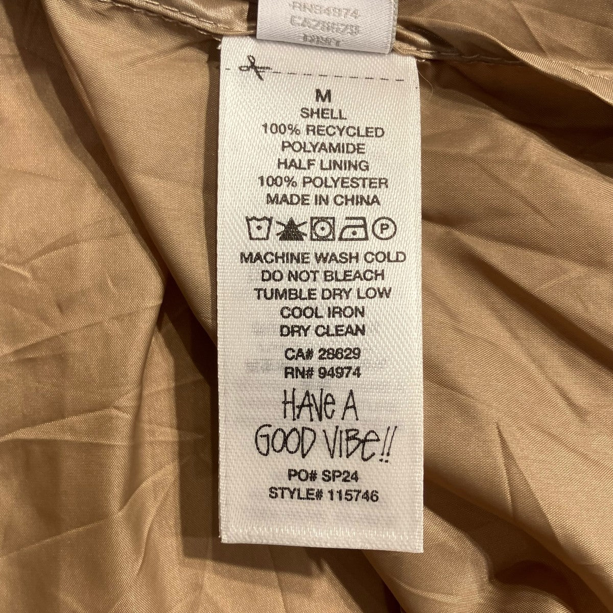 stussy 24SSBEACH SHELL WRINKLED NYLONナイロンジャケット115746 古着・中古-5枚目のアイテム画像