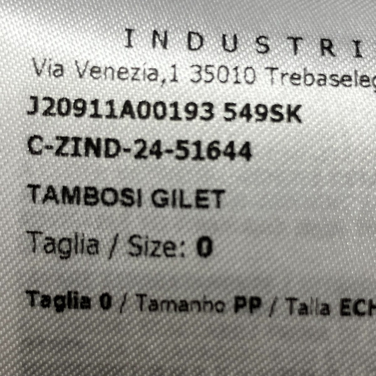 TAMBOSI GILETベストJ20911A00193