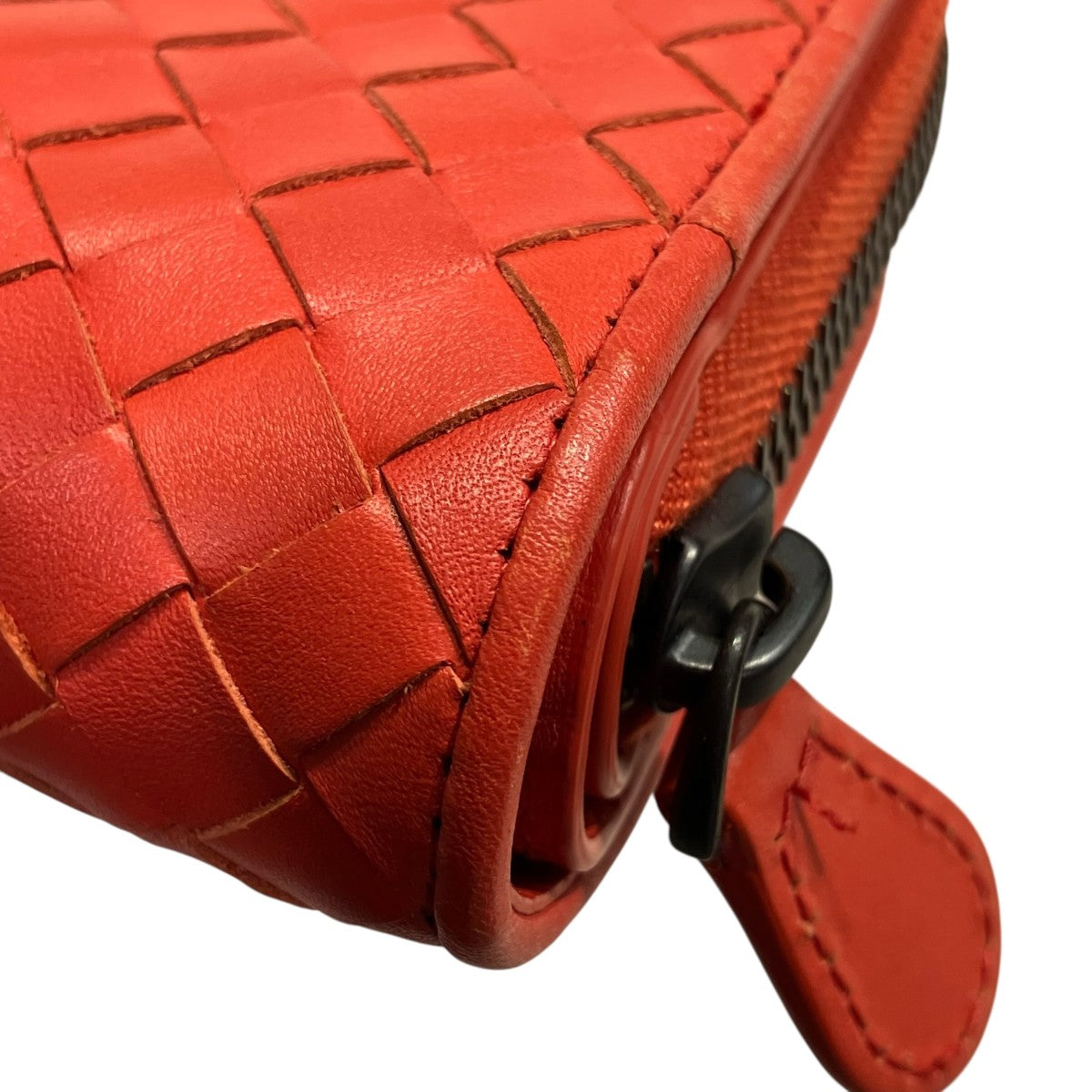 ボッテガヴェネタ 二つ折り財布 イントレチャート レッド BOTTEGA VENETA（ボッテガ・ヴェネタ） イントレチャート コンパクト