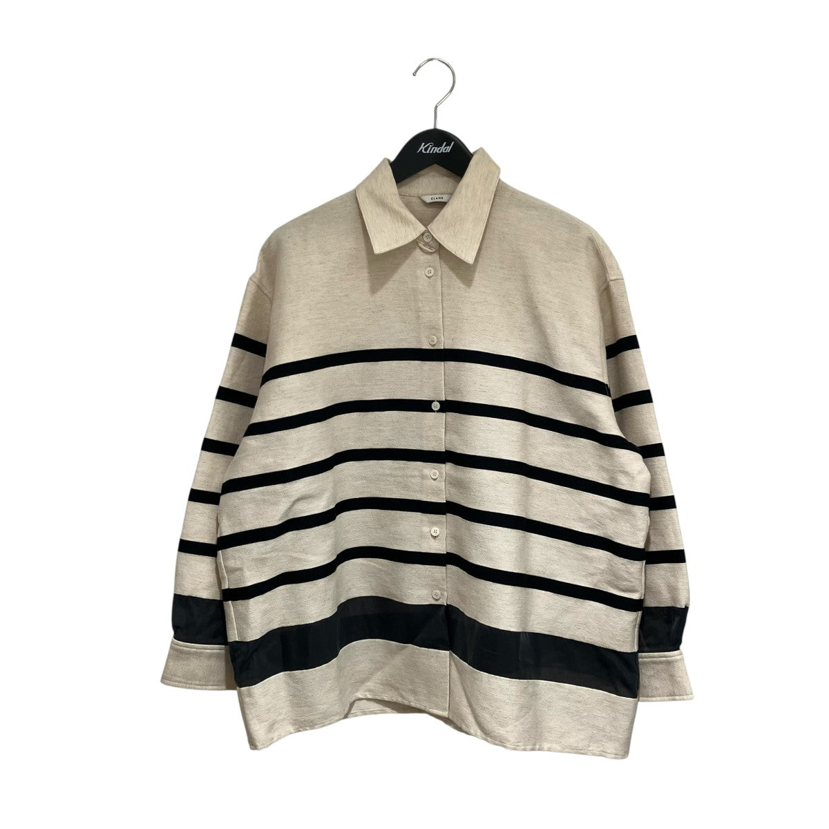 CLANE SHEER BORDER SHIRT長袖シャツ16122-4002 古着・中古-1枚目のアイテム画像