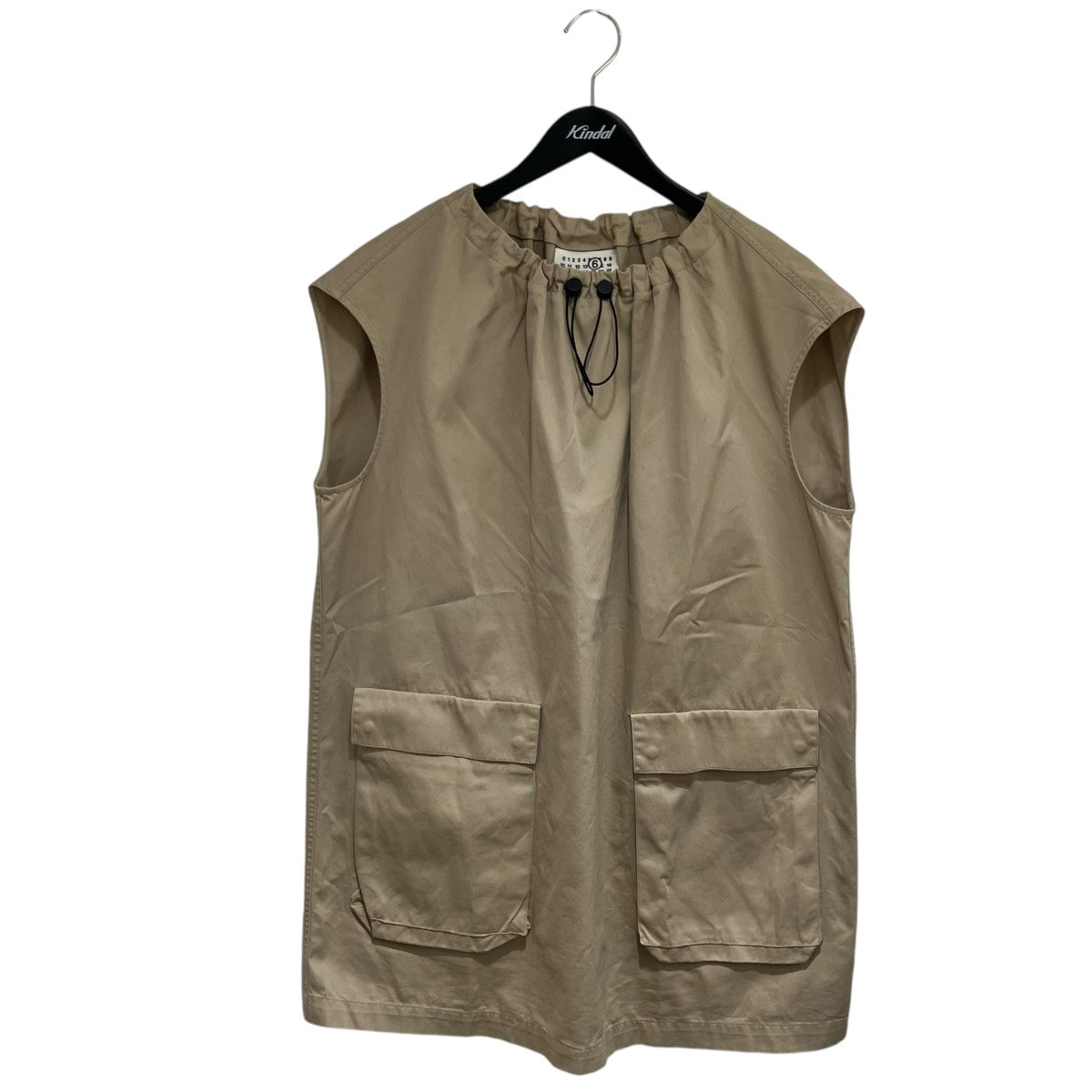 MM6 Maison Margiela 24年ネックギャザー ワンピースノースリーブ・キャミソールワンピースS52DA0026 古着・中古-1枚目のアイテム画像