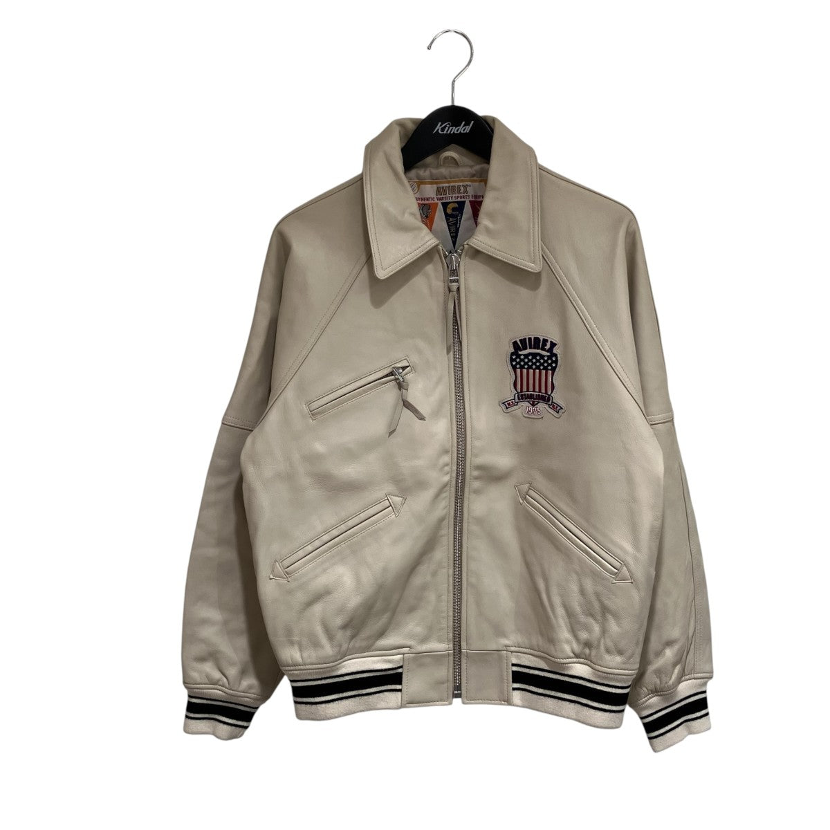 AVIREX LIGHT SIGNATURE VARSITY JACKETレザージャケット6121039 古着・中古-1枚目のアイテム画像