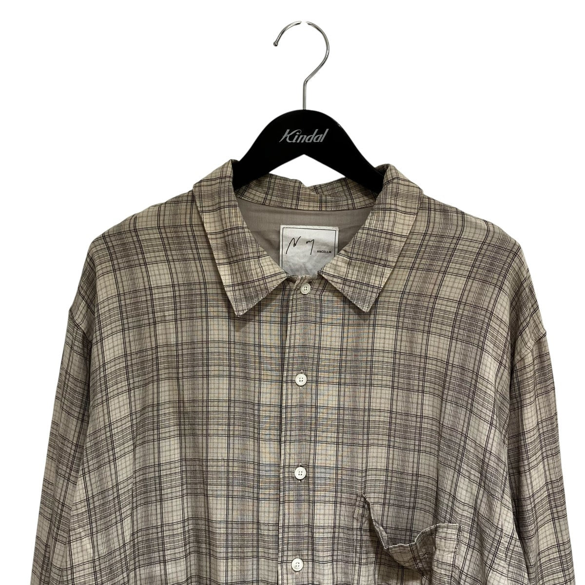 ANCELLM 26SSAGING RAYON CHECK SHIRT長袖シャツANC-SH80 古着・中古-3枚目のアイテム画像