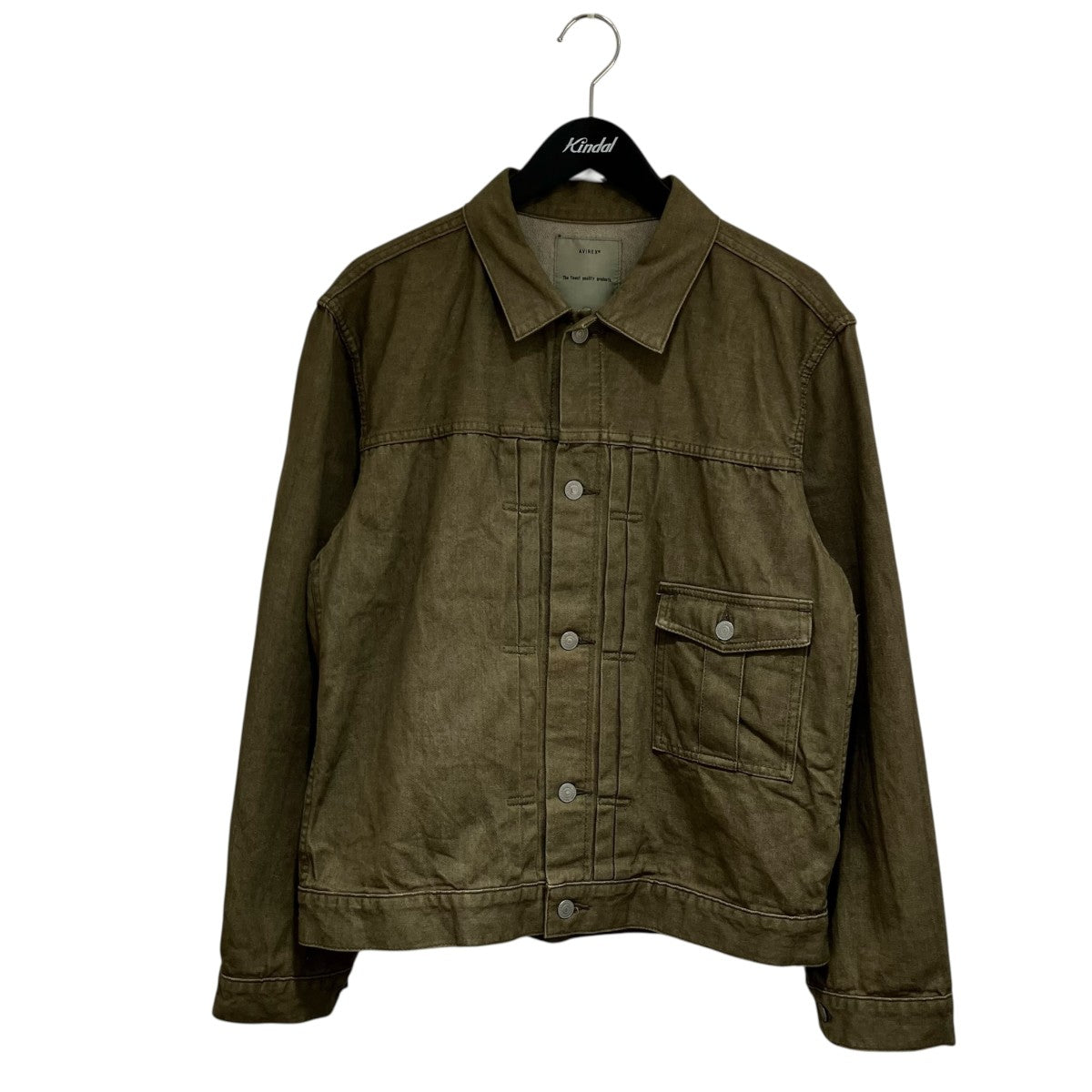 AVIREX 《TFQP by HANDROOM》GREEN SELVEDGE MILITARY DENIM JACKETジャケット 古着・中古-1枚目のアイテム画像