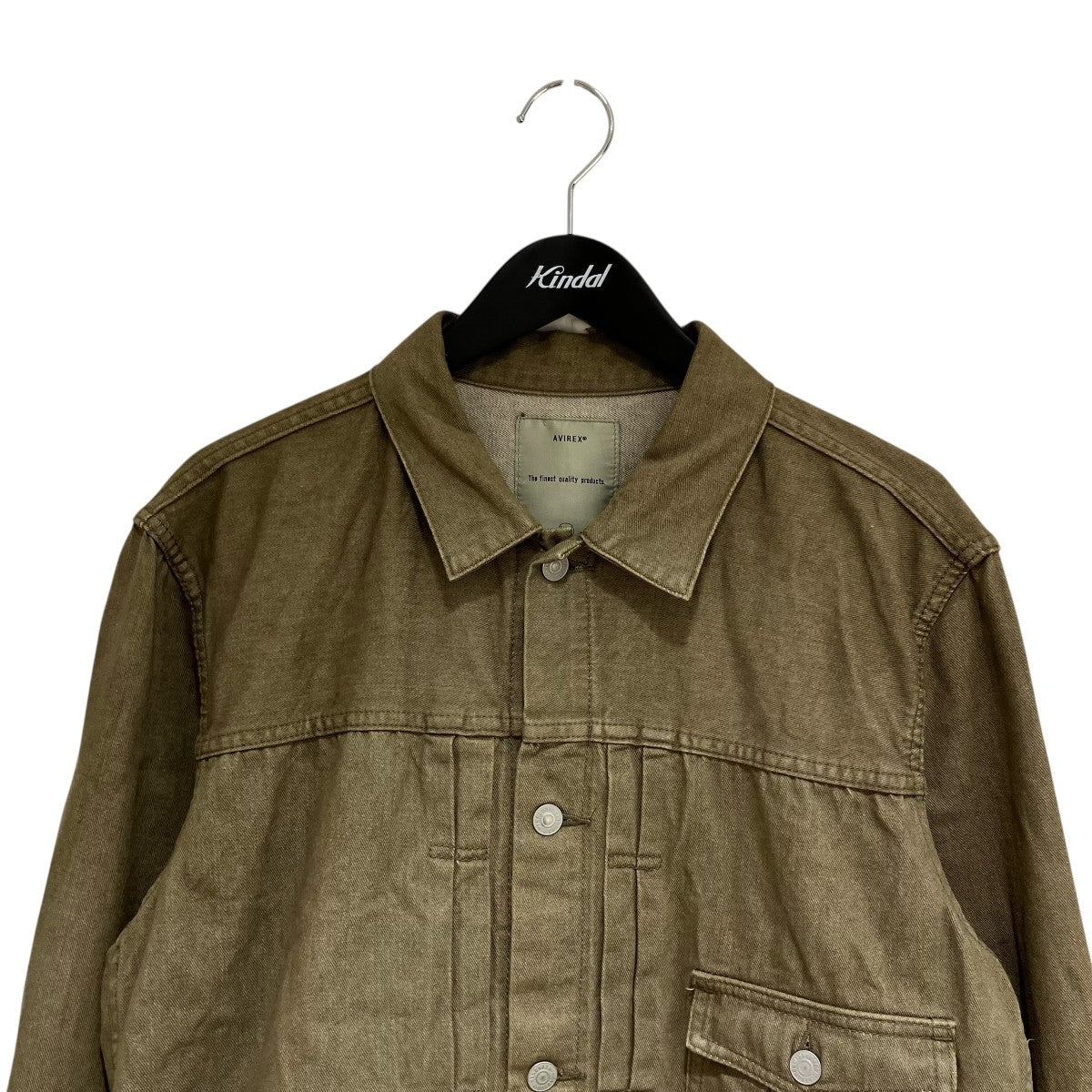 AVIREX 《TFQP by HANDROOM》GREEN SELVEDGE MILITARY DENIM JACKETジャケット 古着・中古-3枚目のアイテム画像