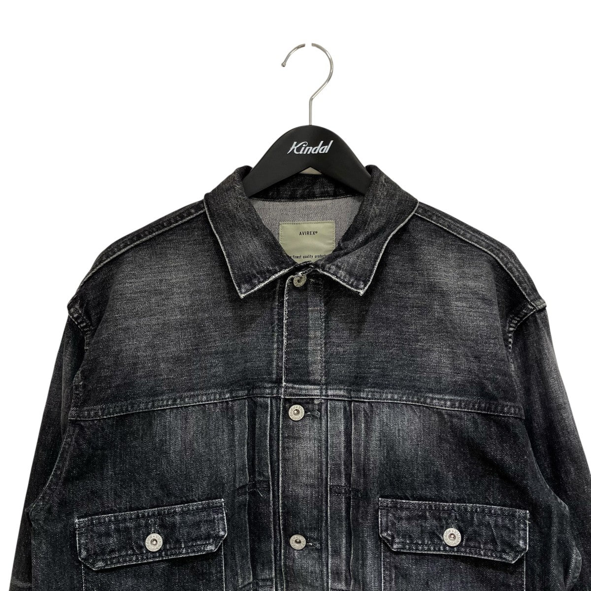 AVIREX DENIM JACKET TYPE-2nd BLACK USEDデニムジャケット783-5952201 古着・中古-3枚目のアイテム画像