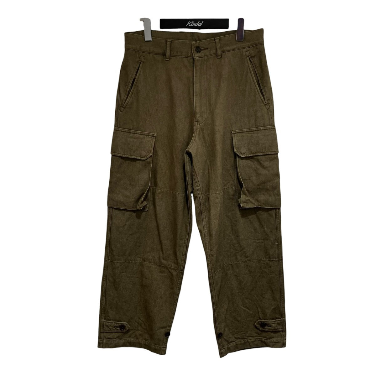AVIREX 《TFQP by HANDROOM》GREEN SELVEDGE MILITARY DENIM CARGO TROUSERS M-47パンツ 古着・中古-1枚目のアイテム画像