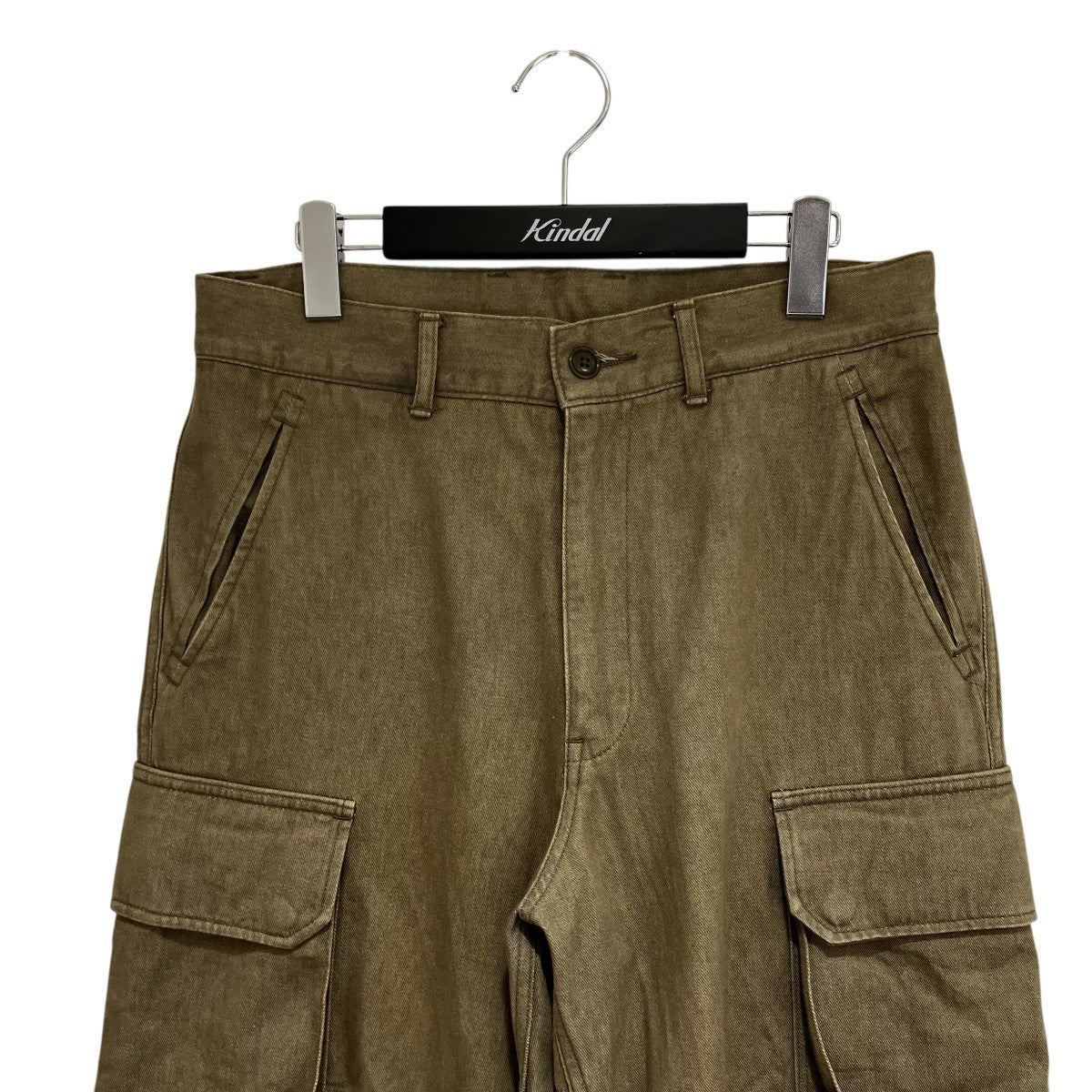 AVIREX 《TFQP by HANDROOM》GREEN SELVEDGE MILITARY DENIM CARGO TROUSERS M-47パンツ 古着・中古-3枚目のアイテム画像