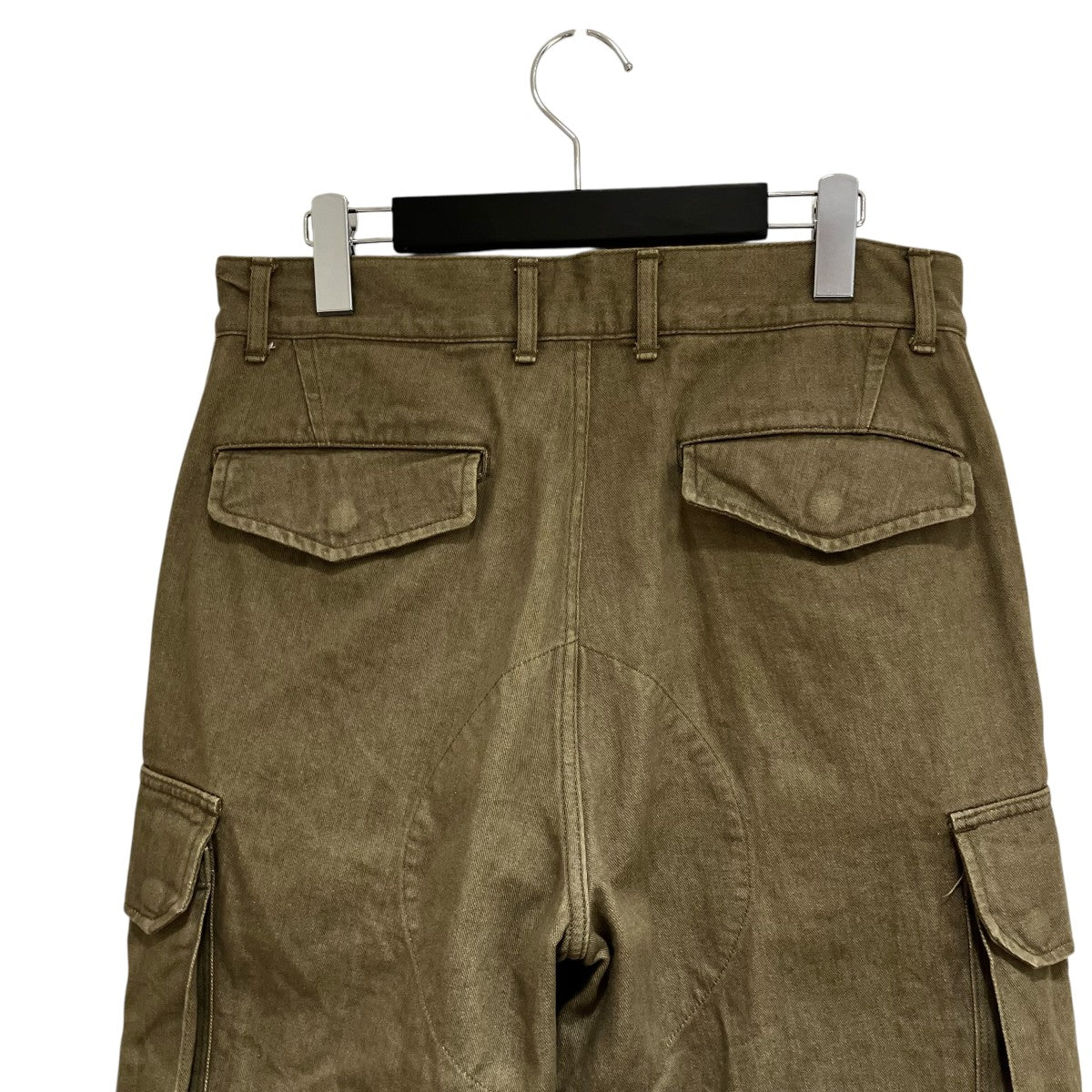 AVIREX 《TFQP by HANDROOM》GREEN SELVEDGE MILITARY DENIM CARGO TROUSERS M-47パンツ 古着・中古-4枚目のアイテム画像