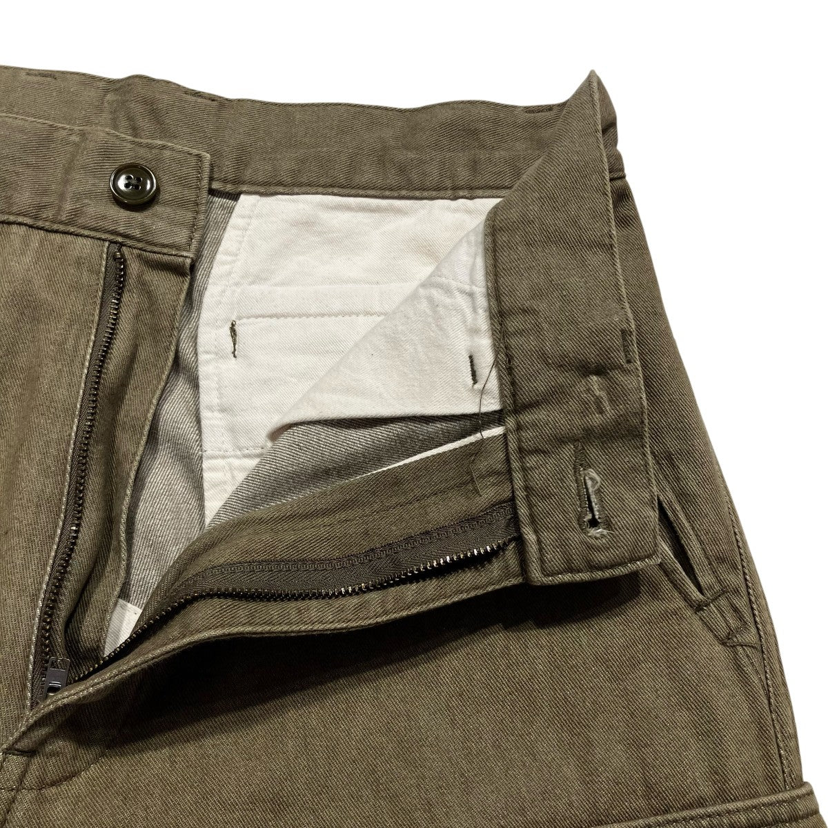 AVIREX 《TFQP by HANDROOM》GREEN SELVEDGE MILITARY DENIM CARGO TROUSERS M-47パンツ 古着・中古-5枚目のアイテム画像