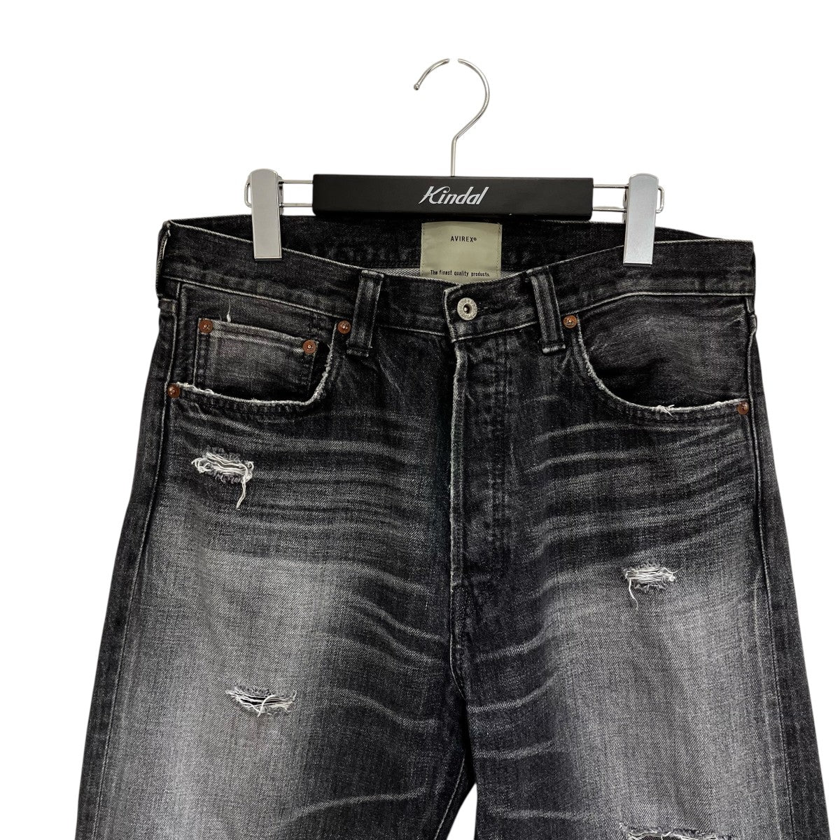 AVIREX 《TFQP》DENIM PANTS BLACK USEDデニムパンツ 古着・中古-3枚目のアイテム画像