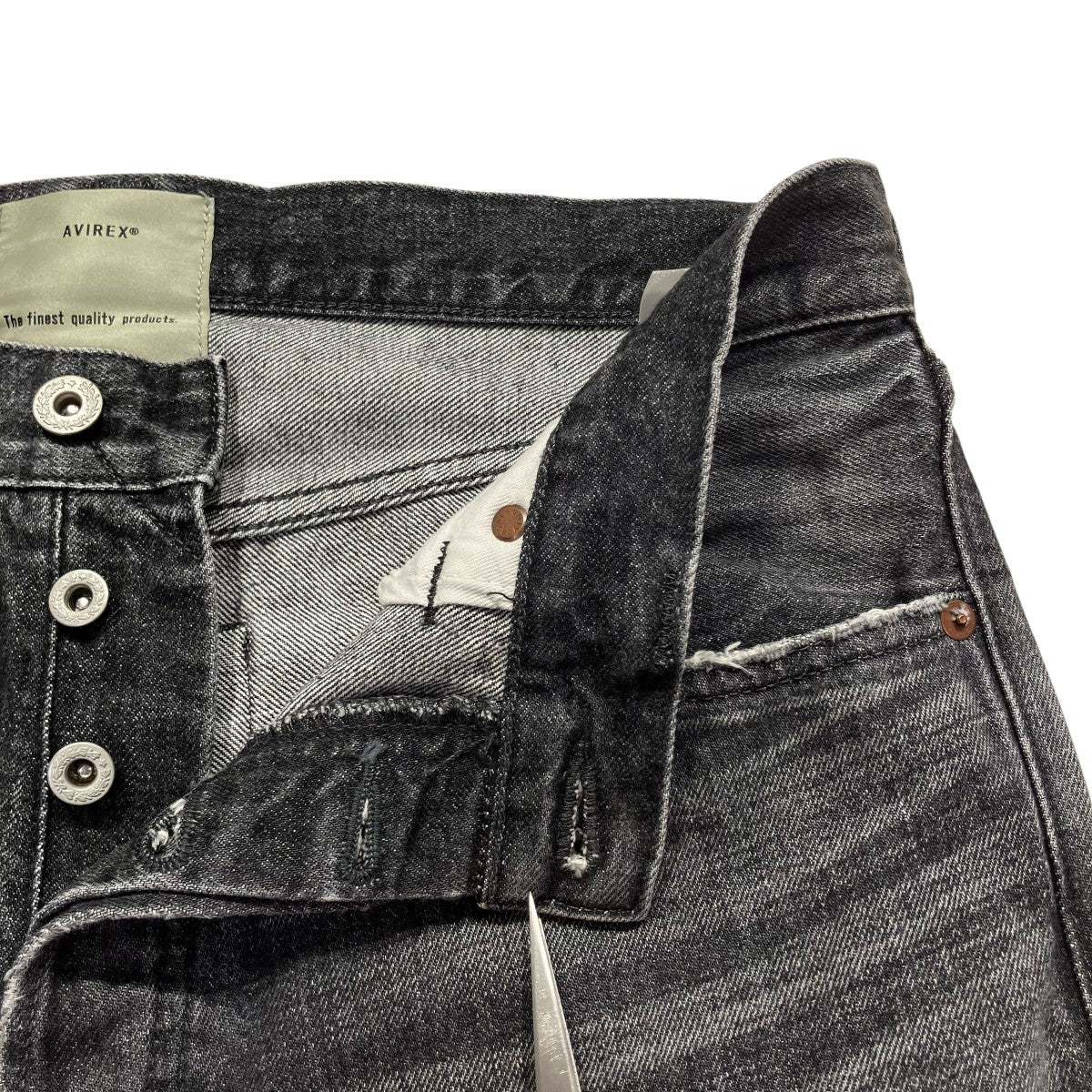 AVIREX 《TFQP》DENIM PANTS BLACK USEDデニムパンツ 古着・中古-5枚目のアイテム画像
