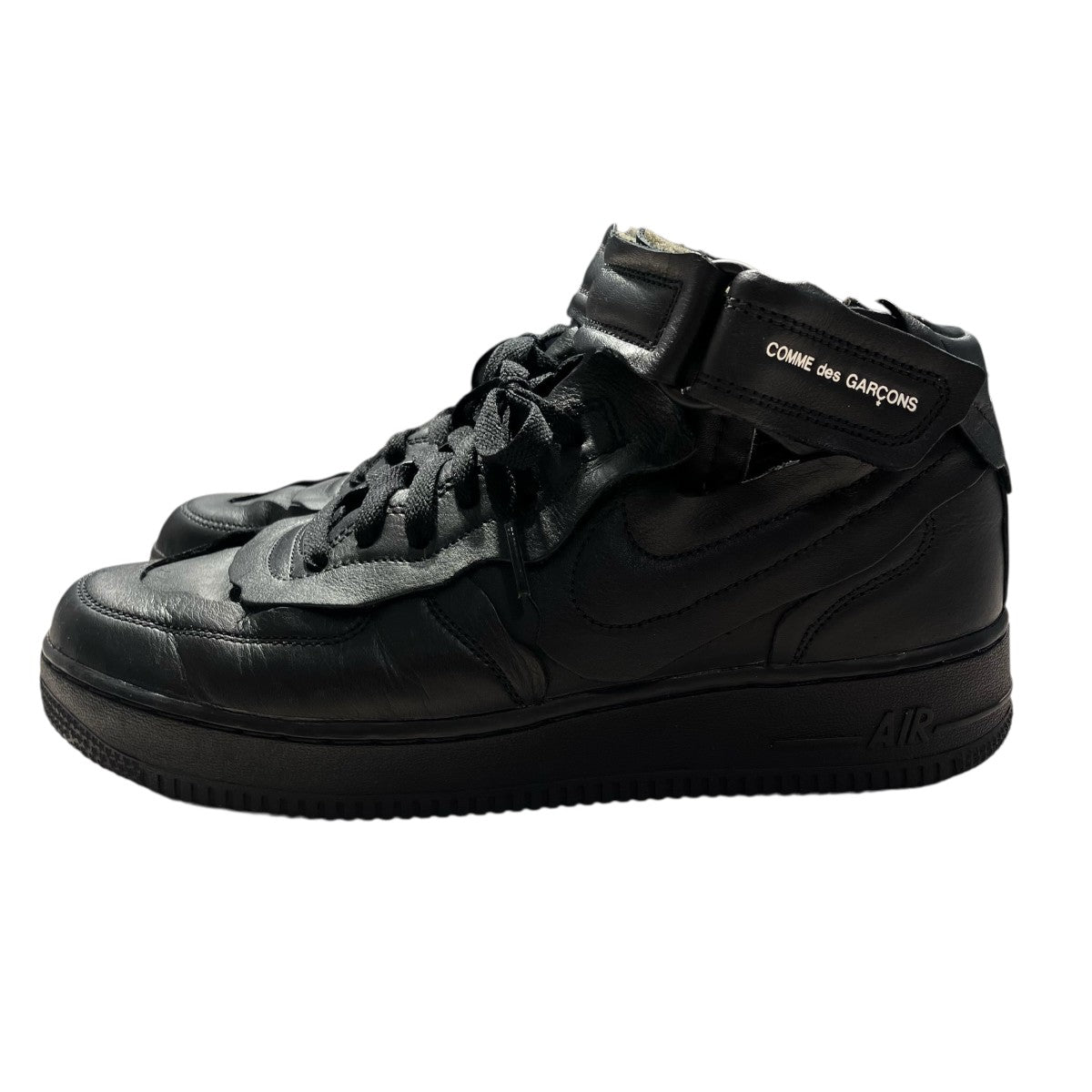NIKE×COMME des GARCONS Air Force 1 Mid BlackハイカットスニーカーDC3601-001 古着・中古-3枚目のアイテム画像