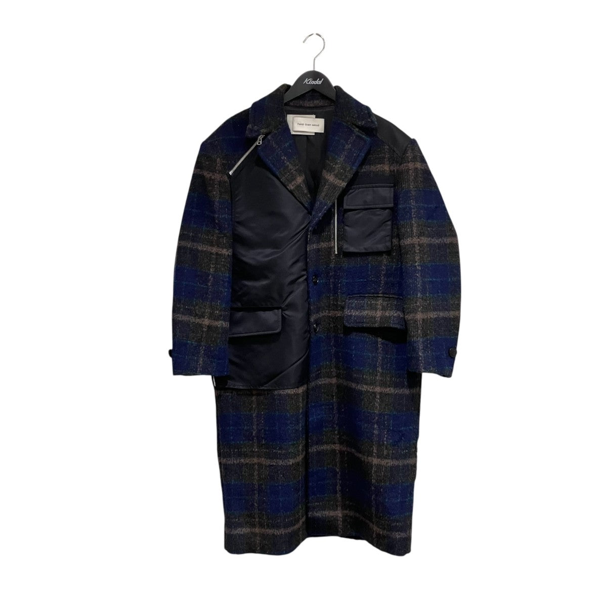 22AWPlaid Nyion panelled coatチェスターコートFMF14CT10